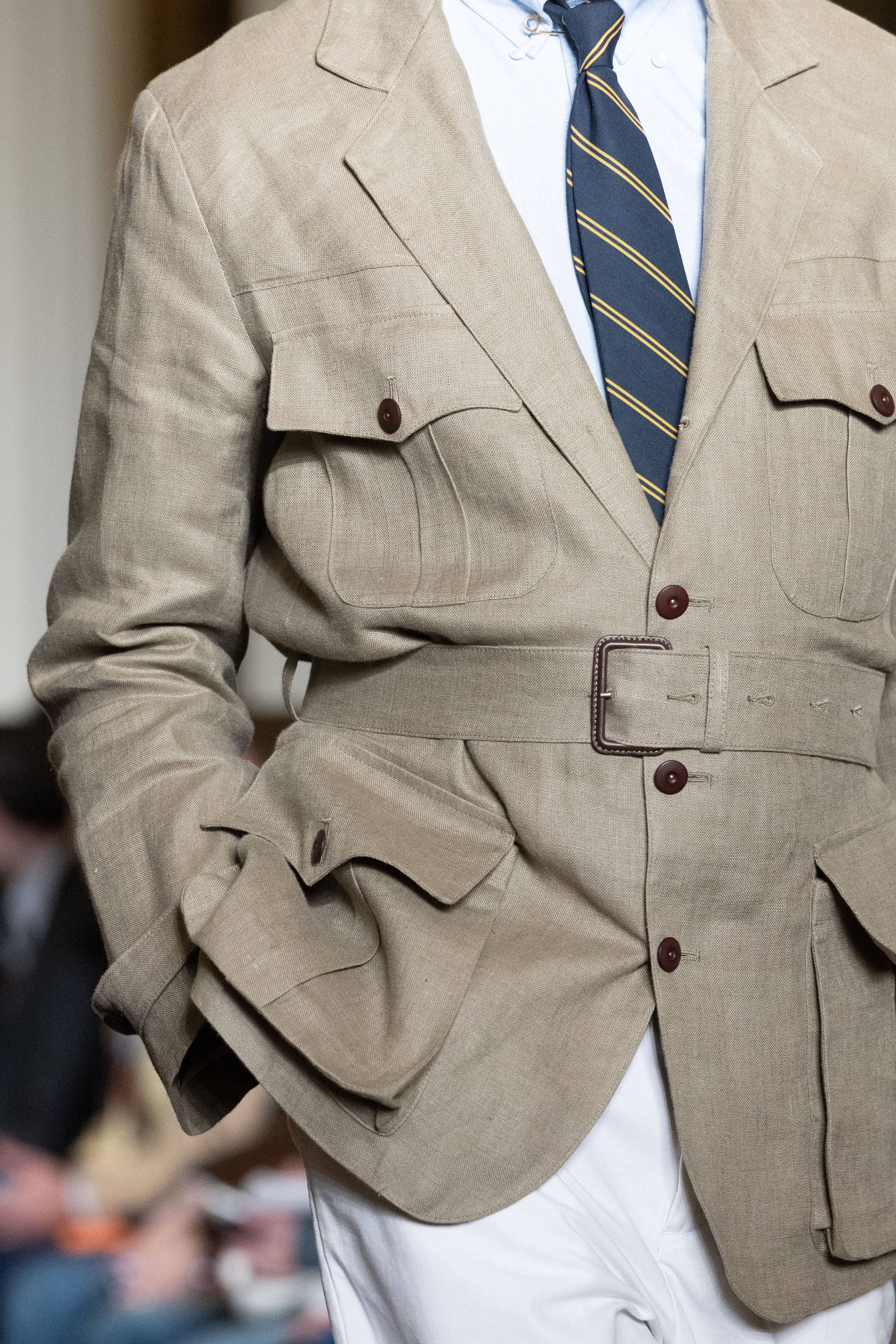 Made-in-England Taupe Linen Safari Jacket