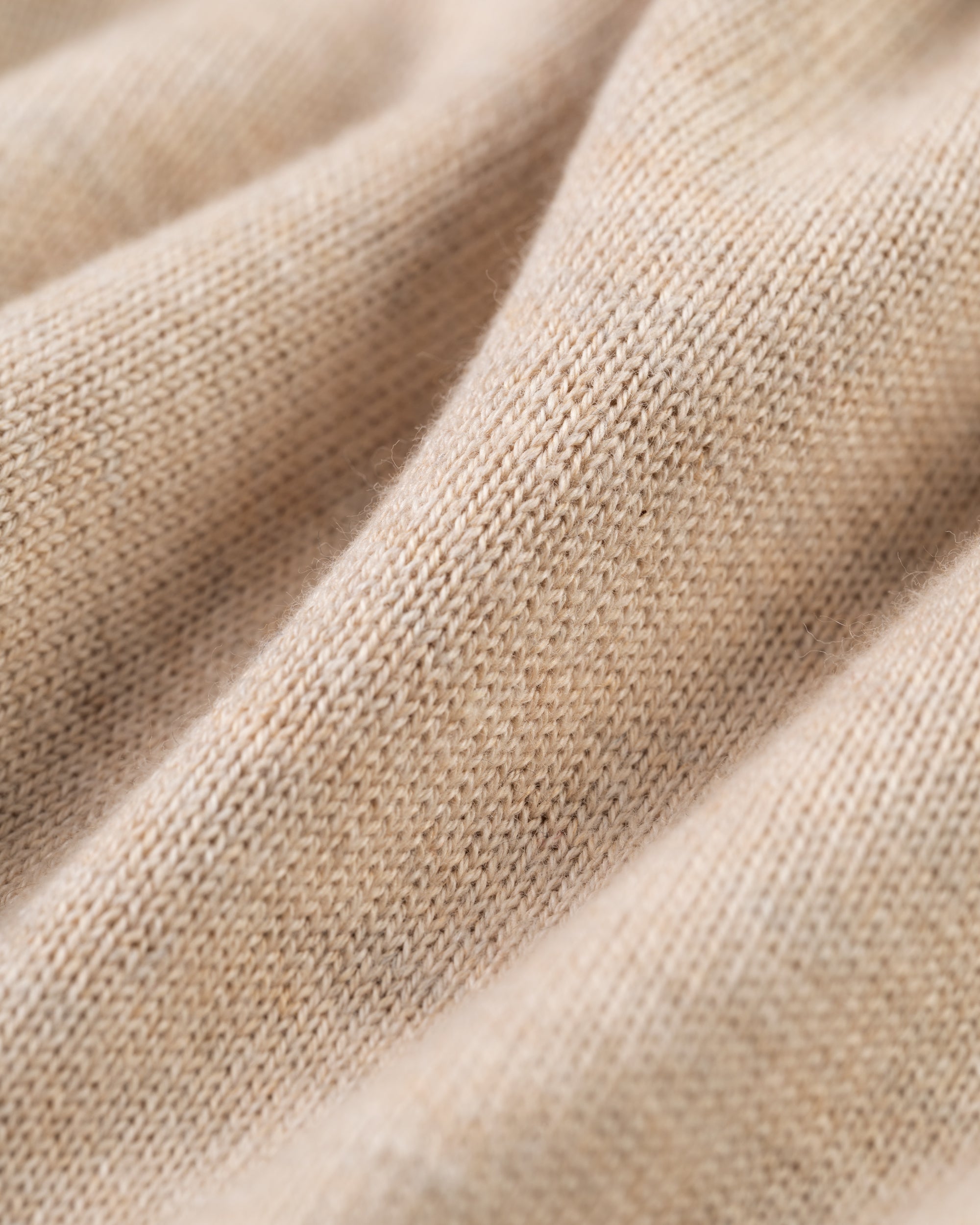 Natural Cotton-Cashmere Quarter-Zip Sweater