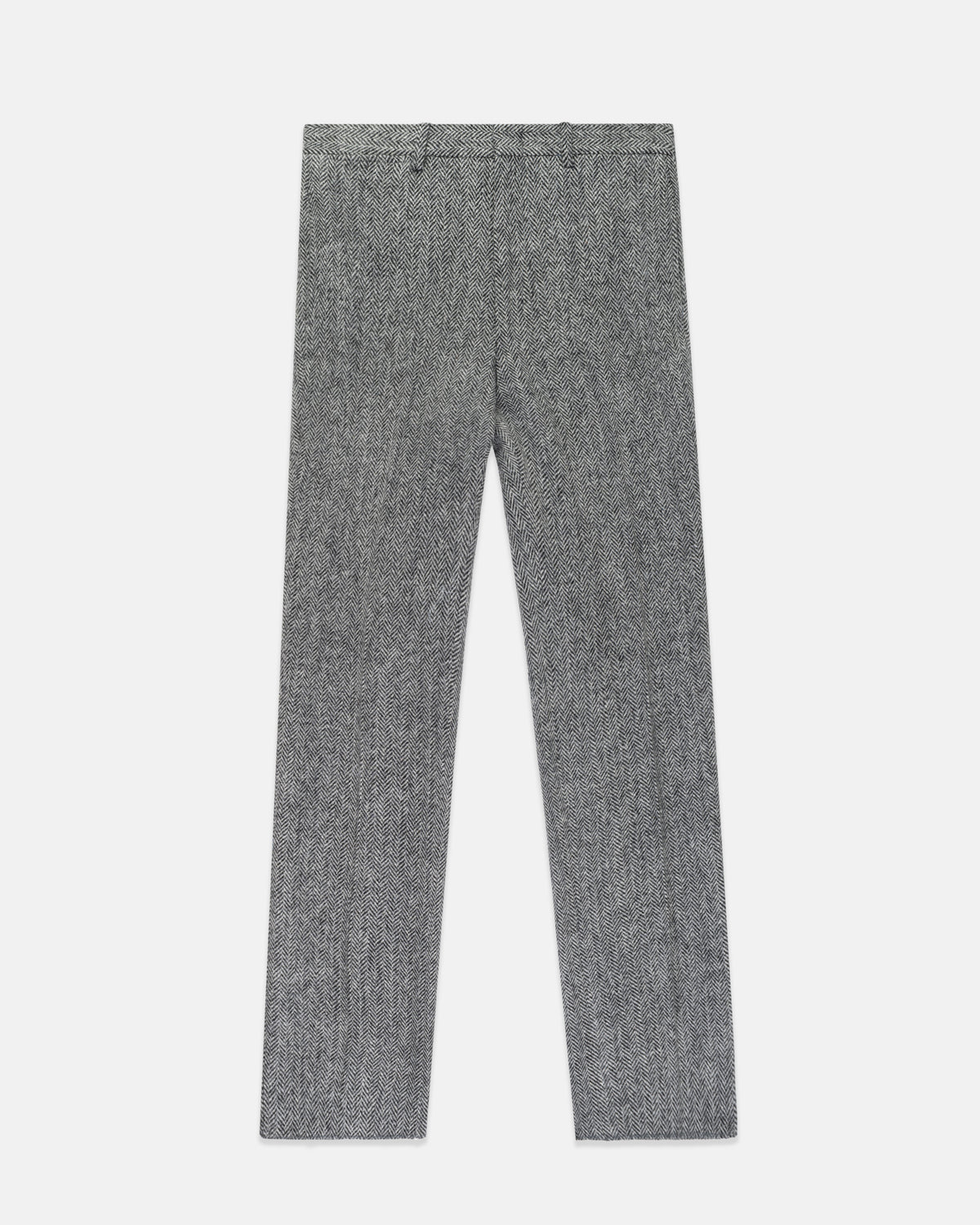 Made-in-Canada Black & White Herringbone Harris Tweed Trouser