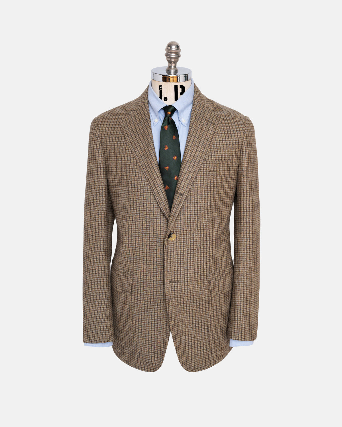 Made-in-USA Light Olive Multi Check Sport Coat