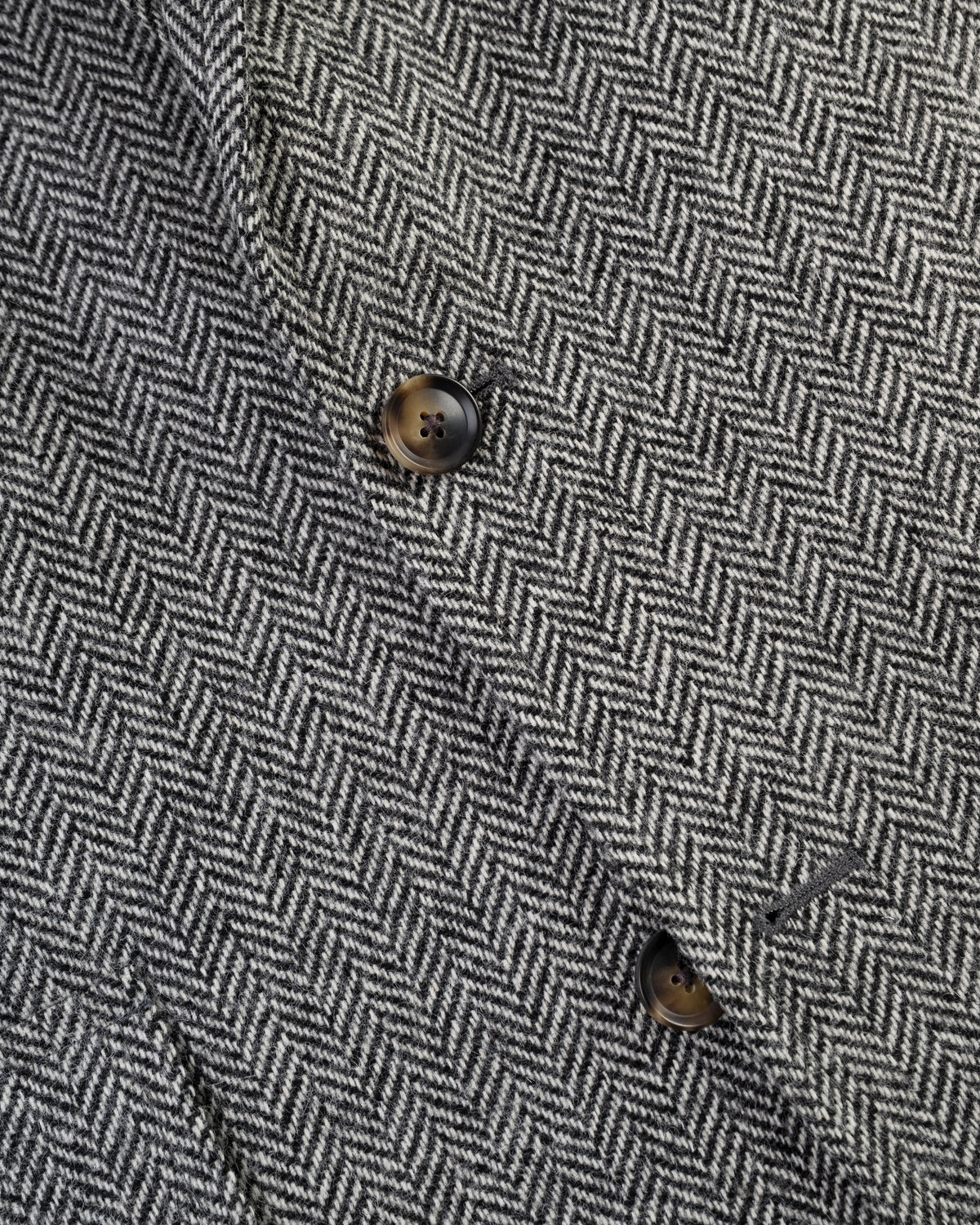 Black & White Herringbone Shetland Wool Sport Coat