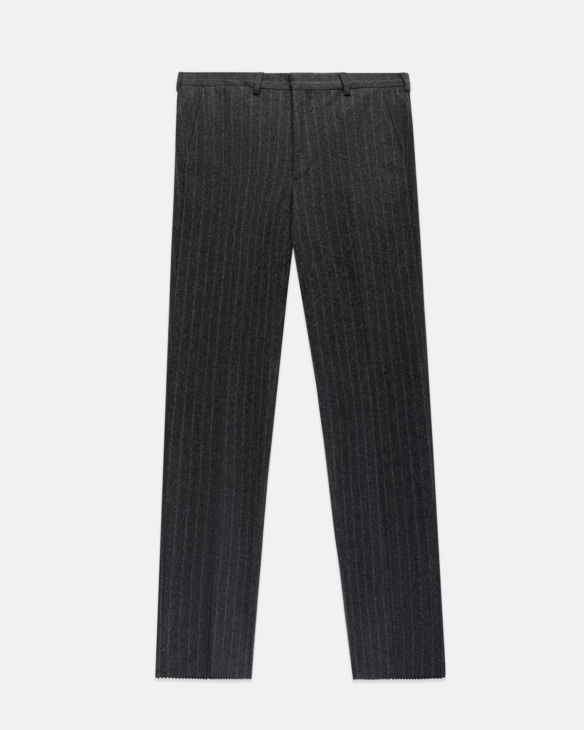 Made-in-USA Charcoal Chalkstripe Fox Flannel Ivy Model Suit