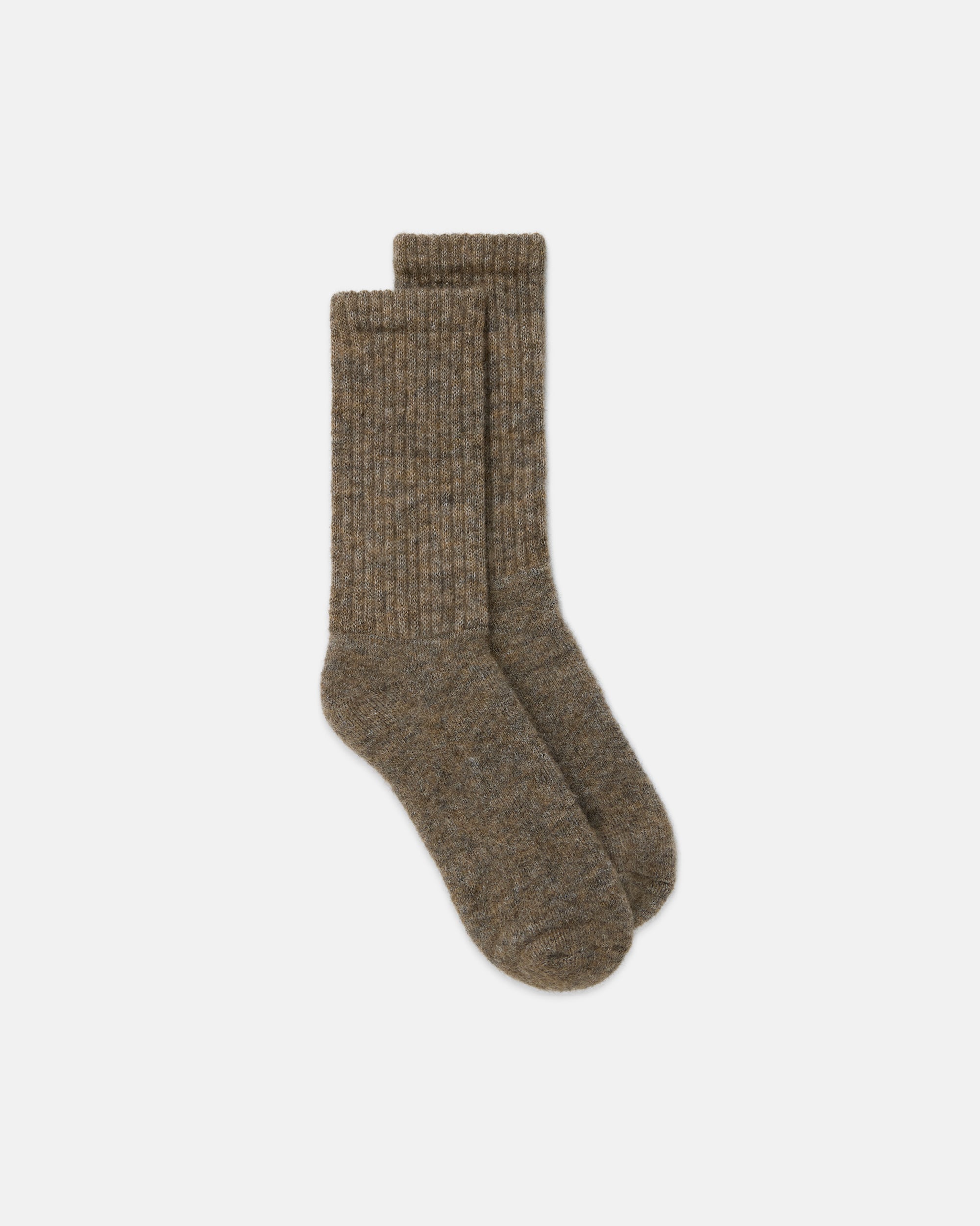 Made-in-USA Brown Marl Shaggy Dog Socks
