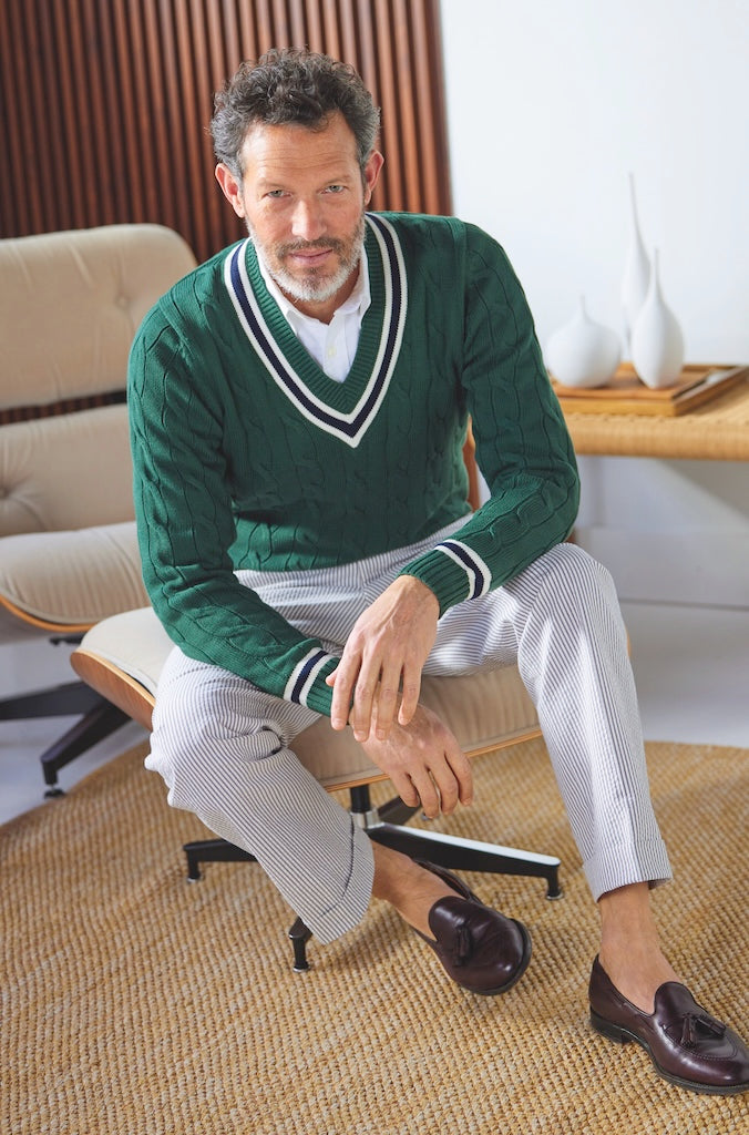 Made-in-Canada Blue Stripe Seersucker Trouser