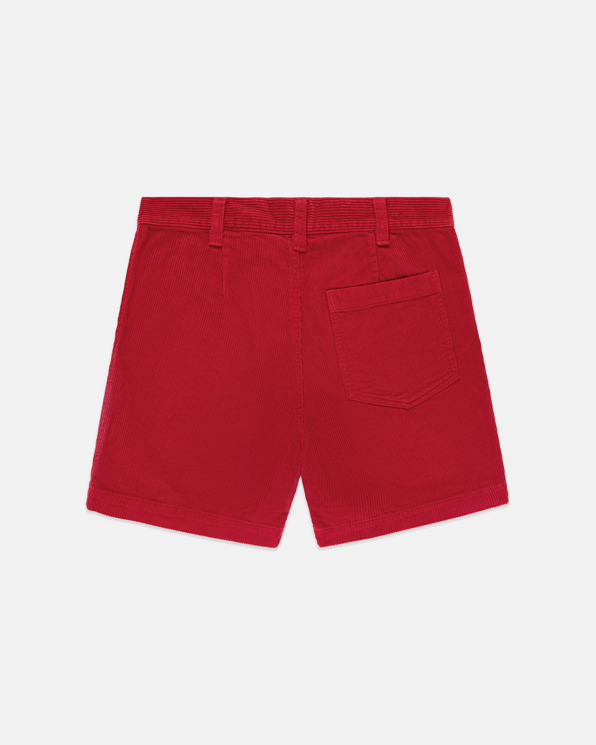 Red Wide-Wale Cotton Corduroy Shorts - Trim Fit
