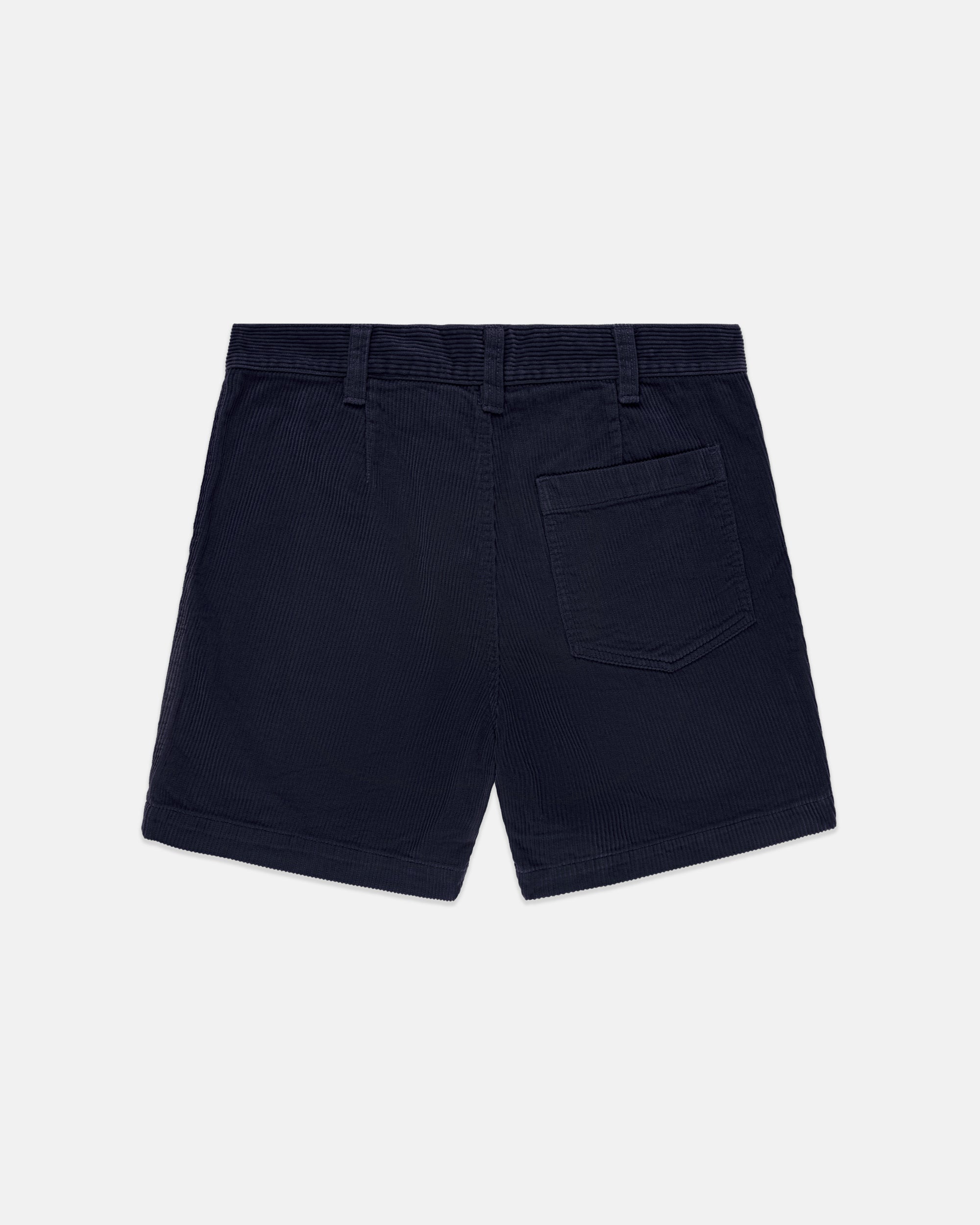 Navy Wide-Wale Cotton Corduroy Shorts - Trim Fit