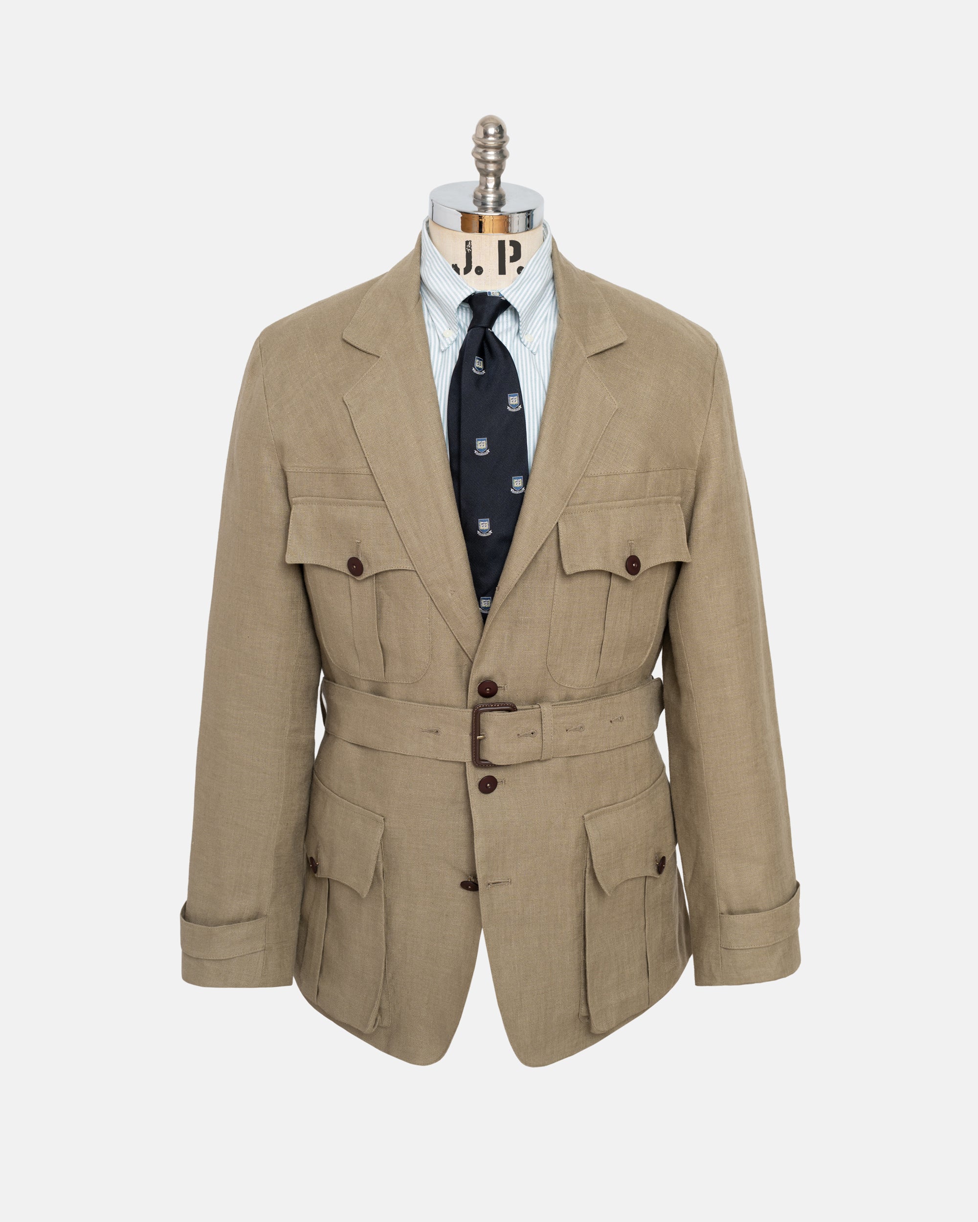 Made-in-England Taupe Linen Safari Jacket
