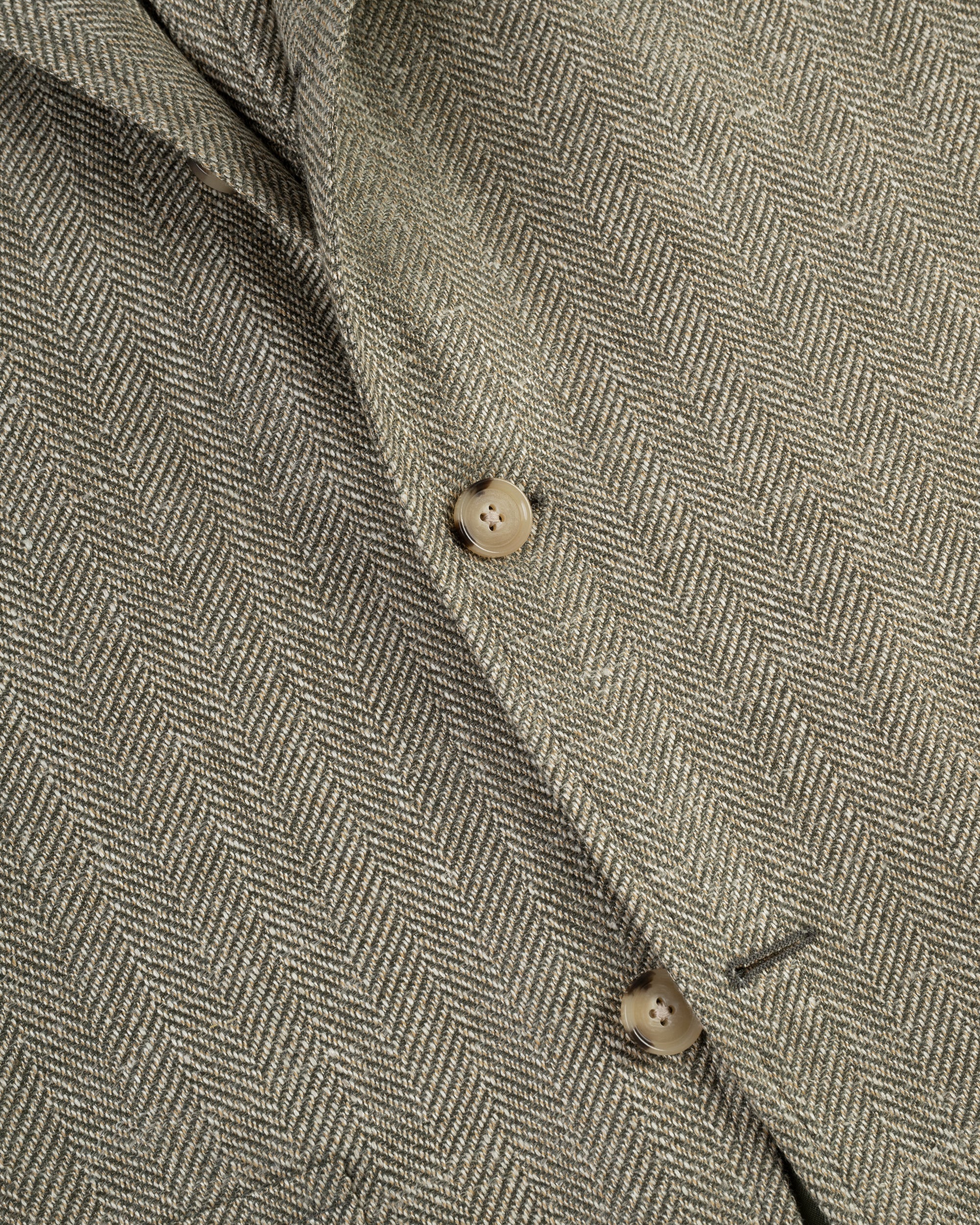 Made-in-USA Olive Herringbone Wool-Silk Sport Coat