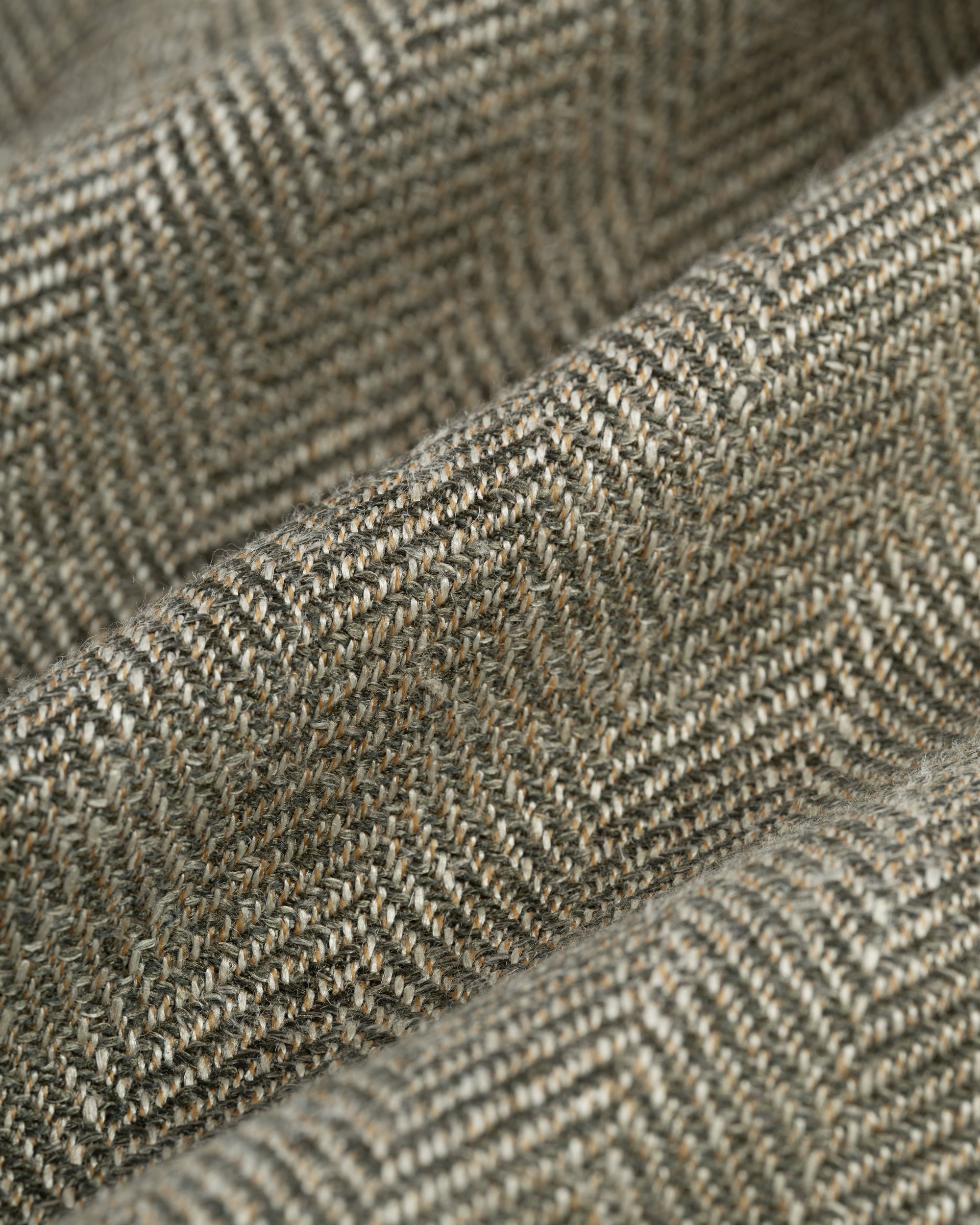 Made-in-USA Olive Herringbone Wool-Silk Sport Coat