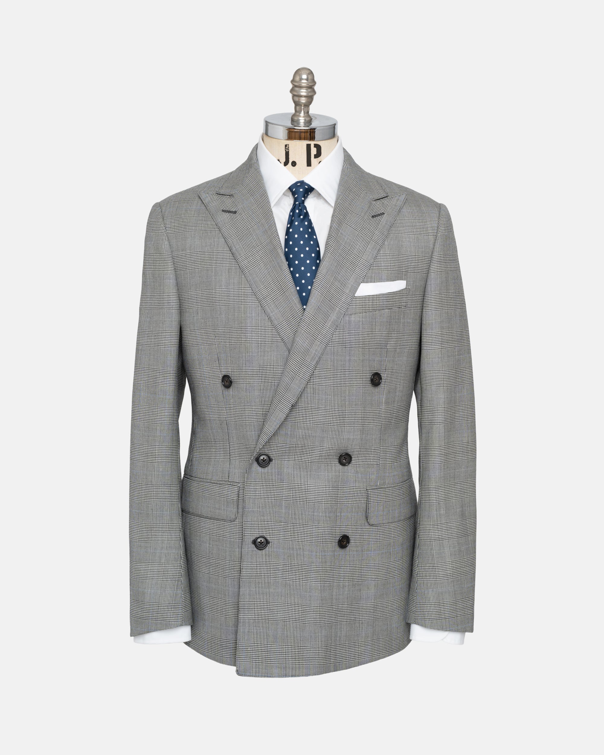 Made-in-USA Prince of Wales Check Double-Breasted Suit