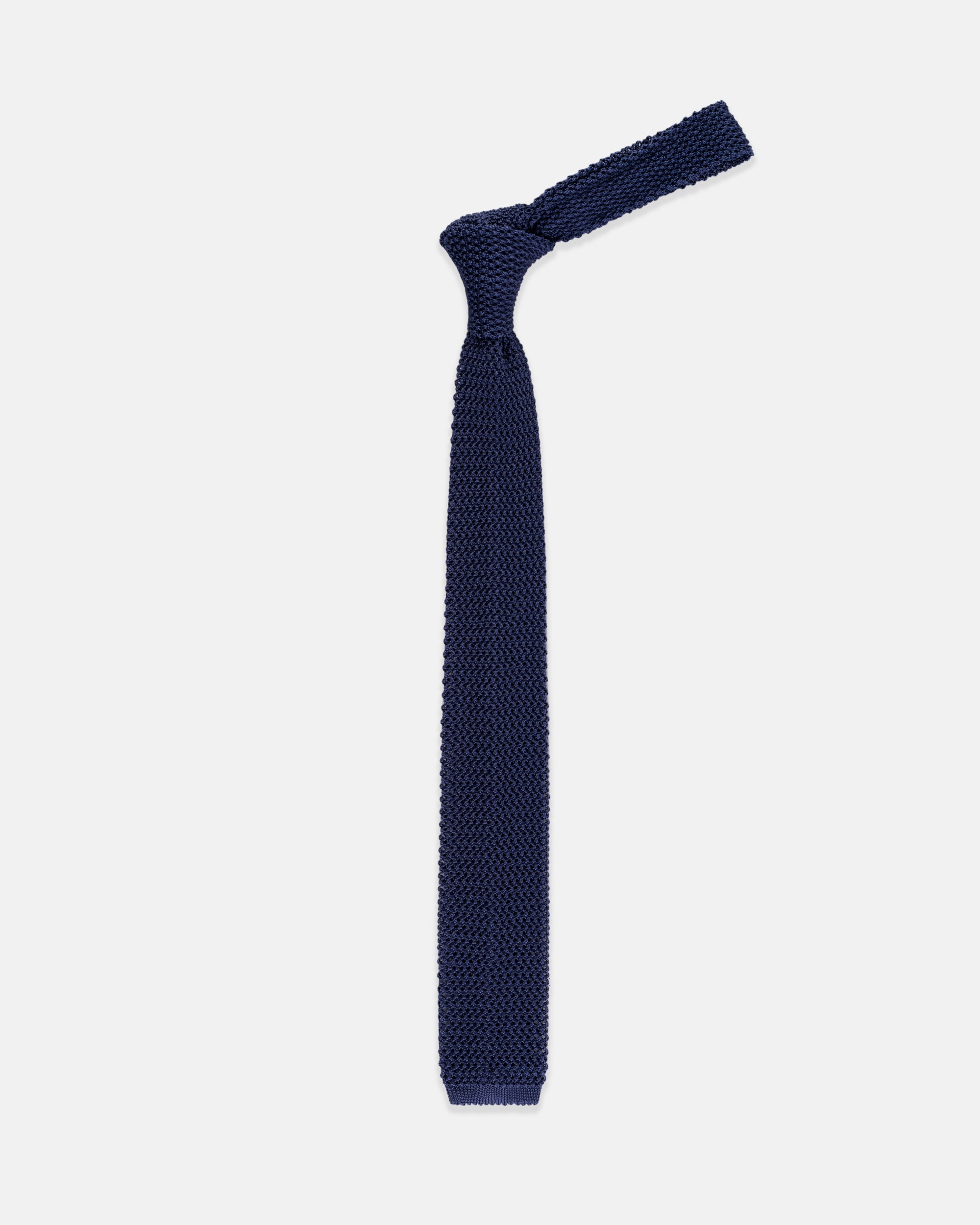 Made-in-Italy Blue Silk Knit Tie