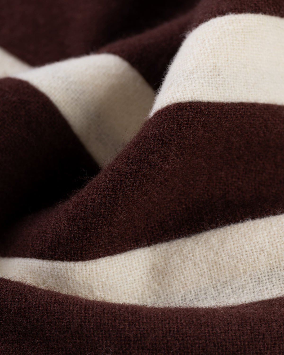 Made-in-England Brown & Double White Wool Schoolboy Muffler