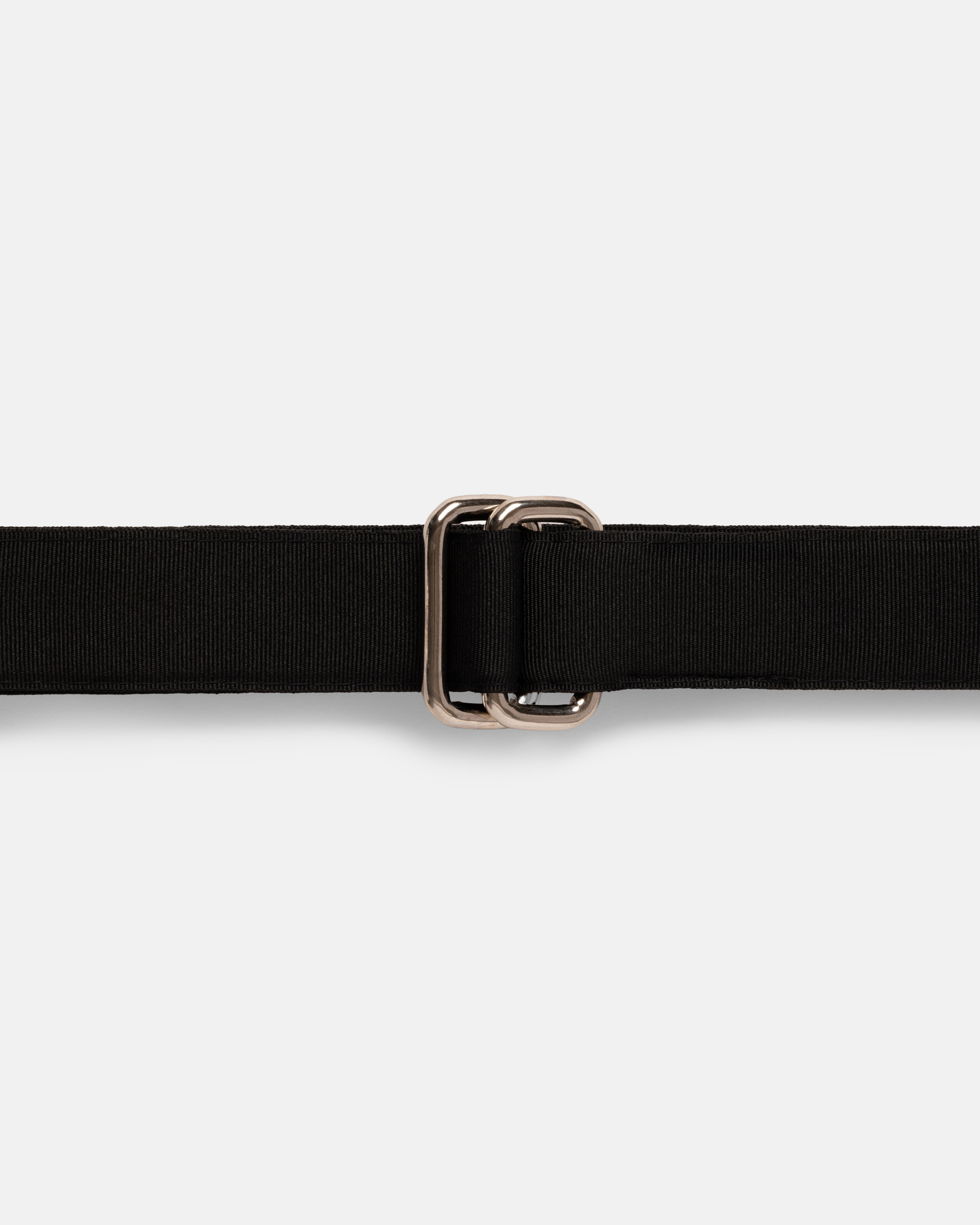Made-in-USA Black Grosgrain Ribbon Belt