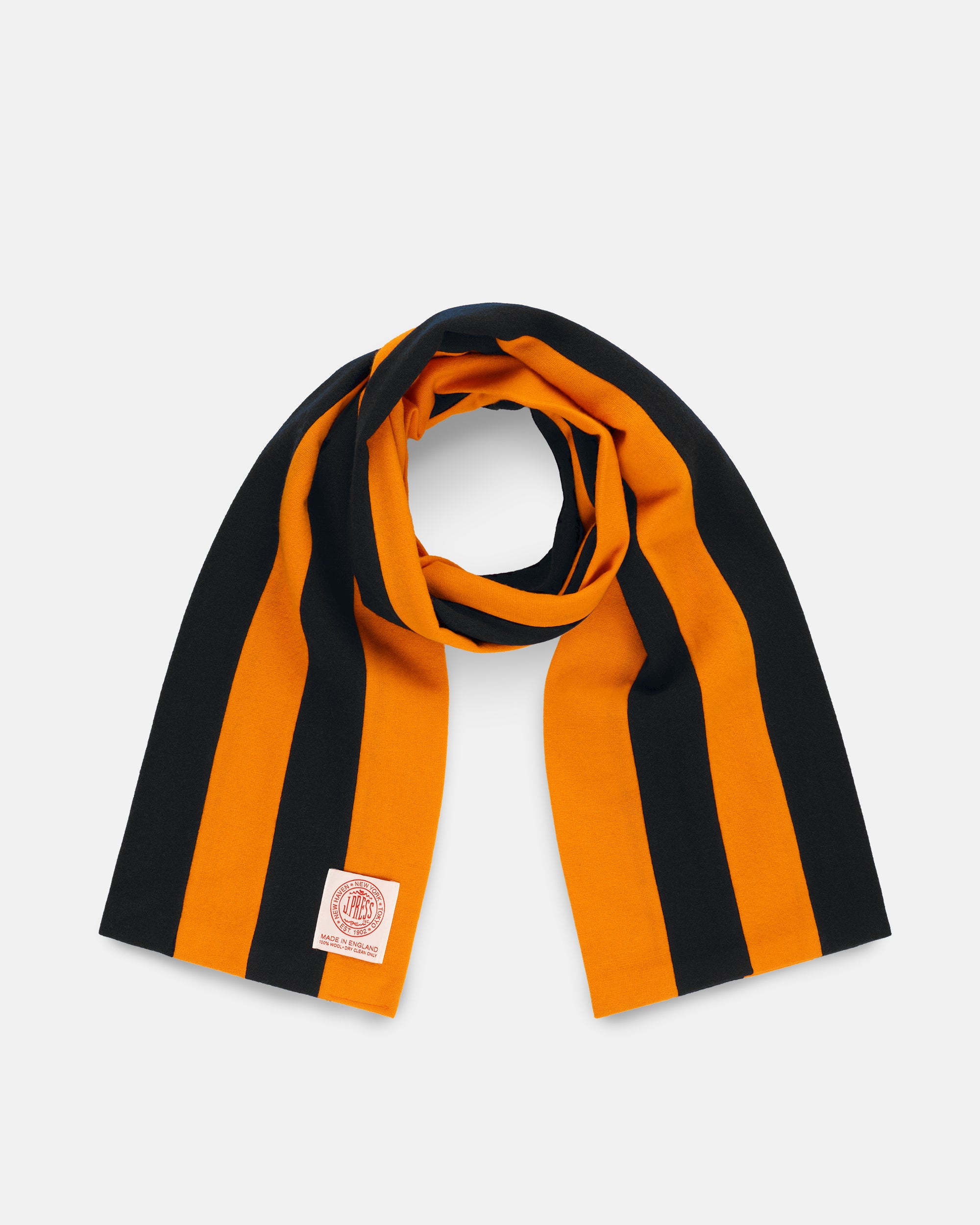 Made-in-England Black & Orange Wool Schoolboy Muffler