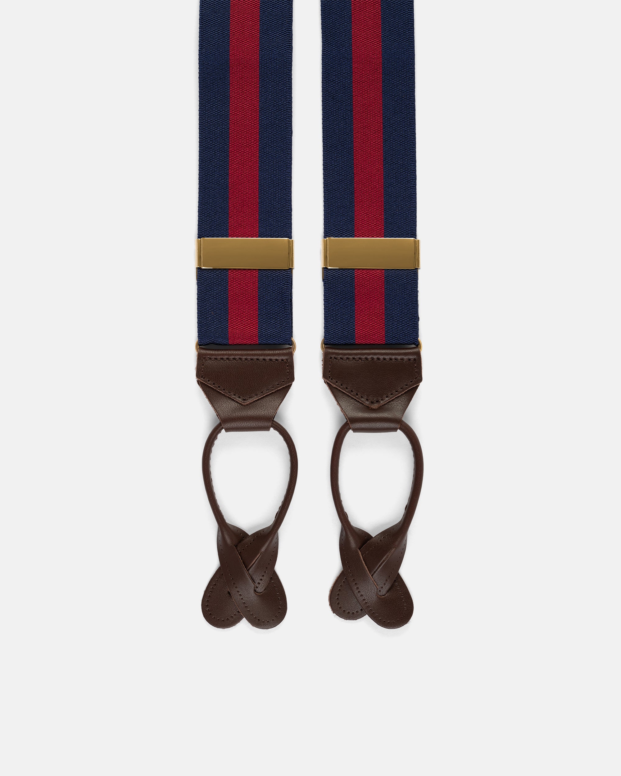 Made-in-England Navy & Red Striped Barathea Braces