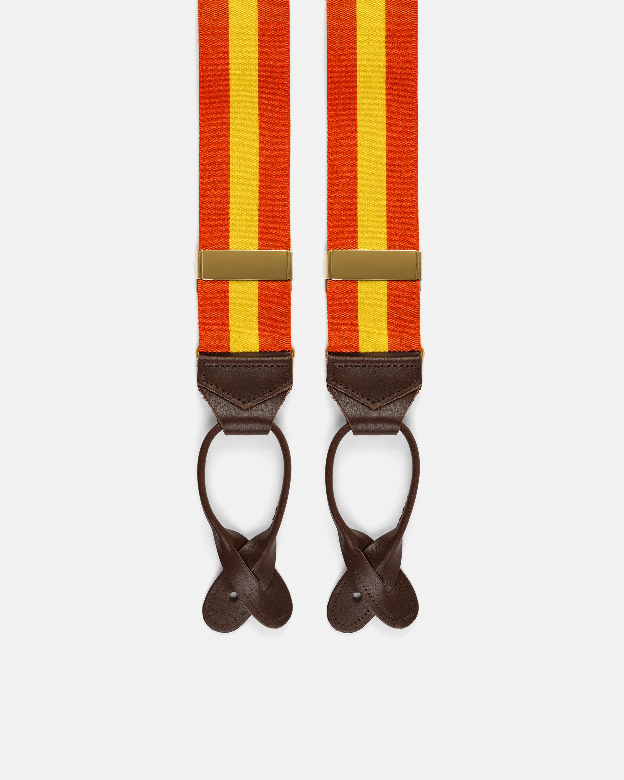 Made-in-England Orange & Yellow Striped Barathea Braces