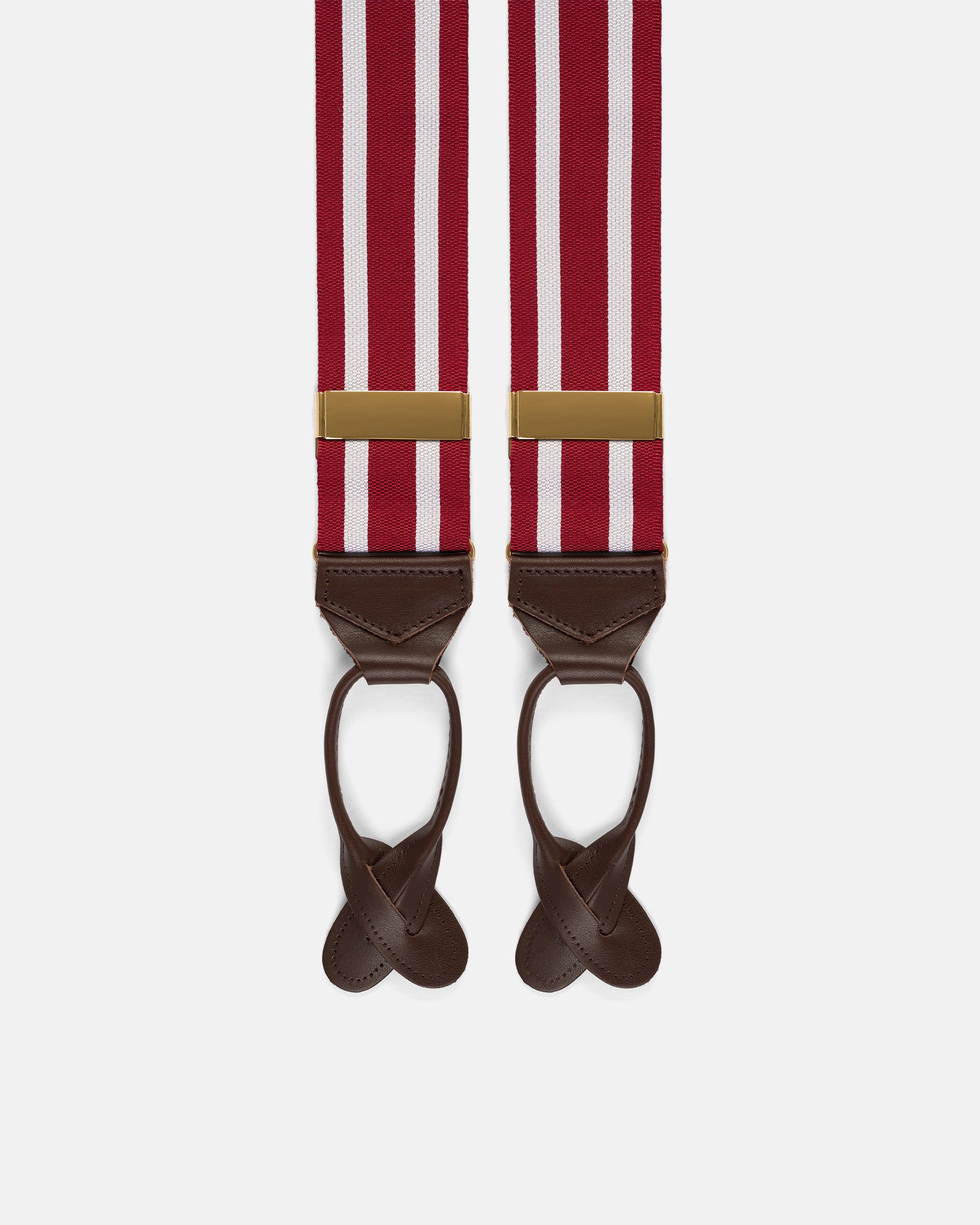 Made-in-England Red & White Striped Barathea Braces