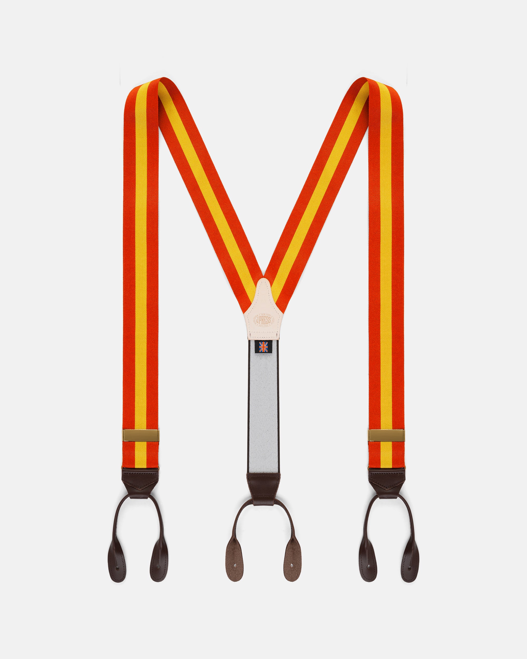 Made-in-England Orange & Yellow Striped Barathea Braces