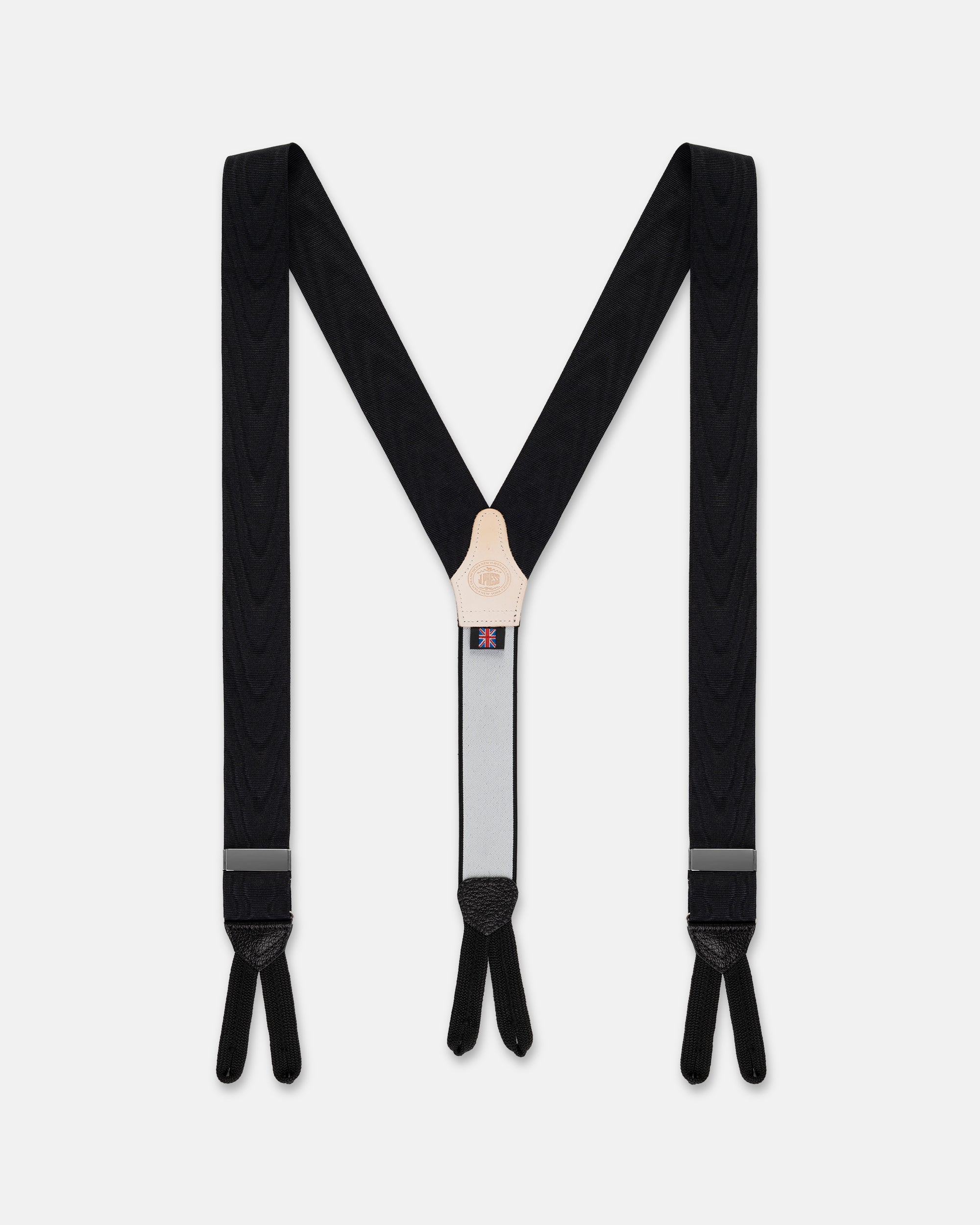 Made-in-England Black Silk Moire Braces