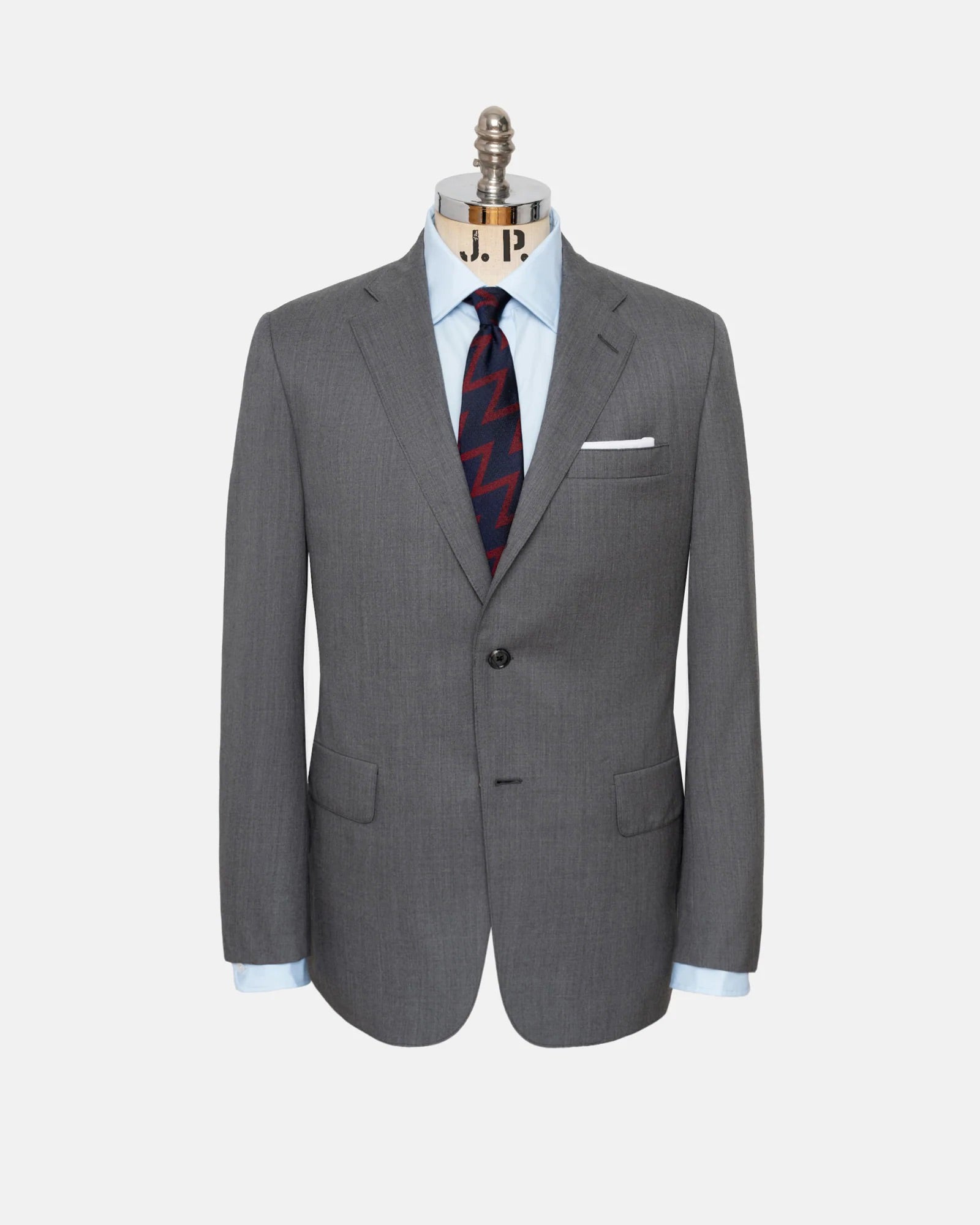 Made-in-USA Grey Gabardine Suit