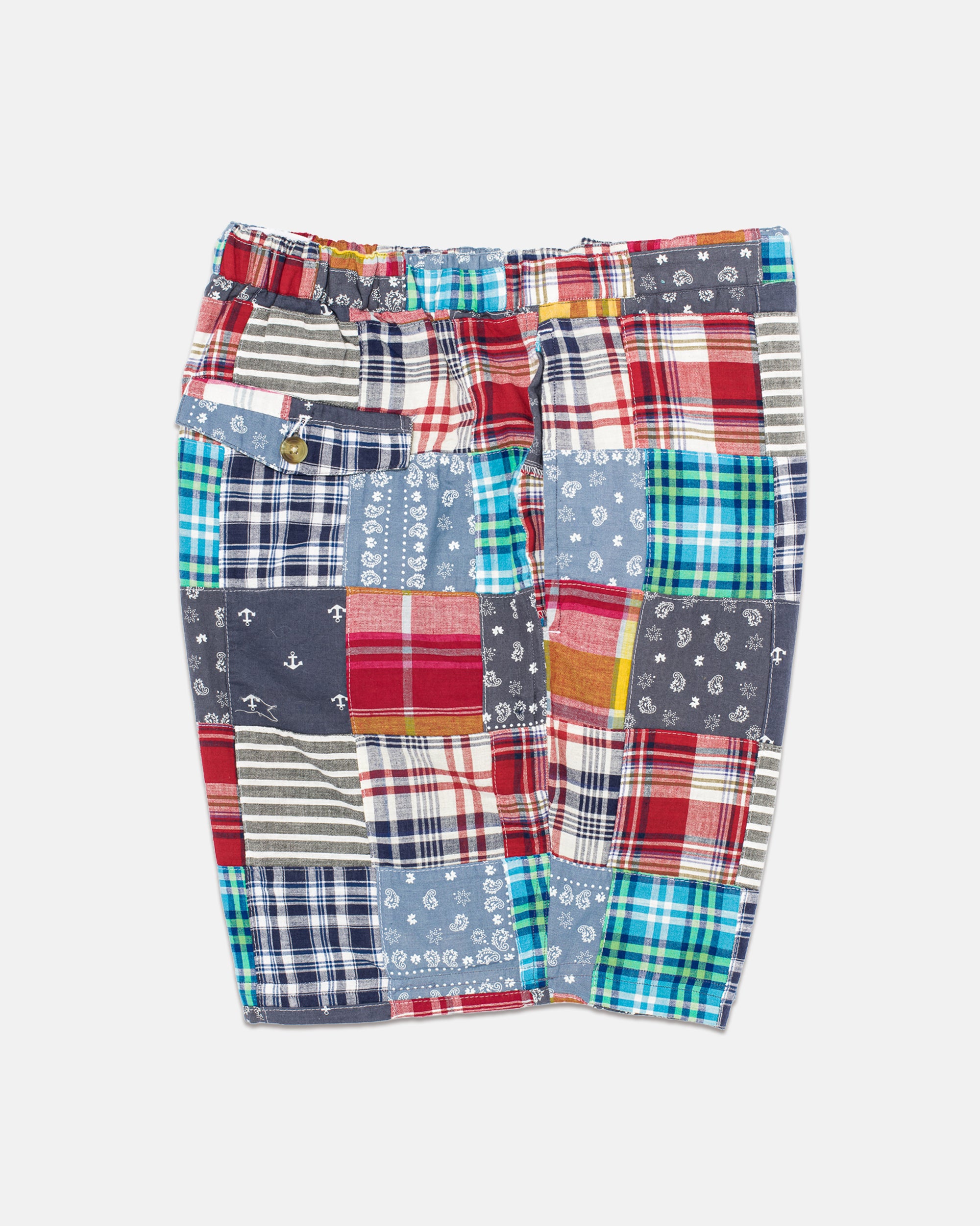 Multi-Patchwork Swim Trunks