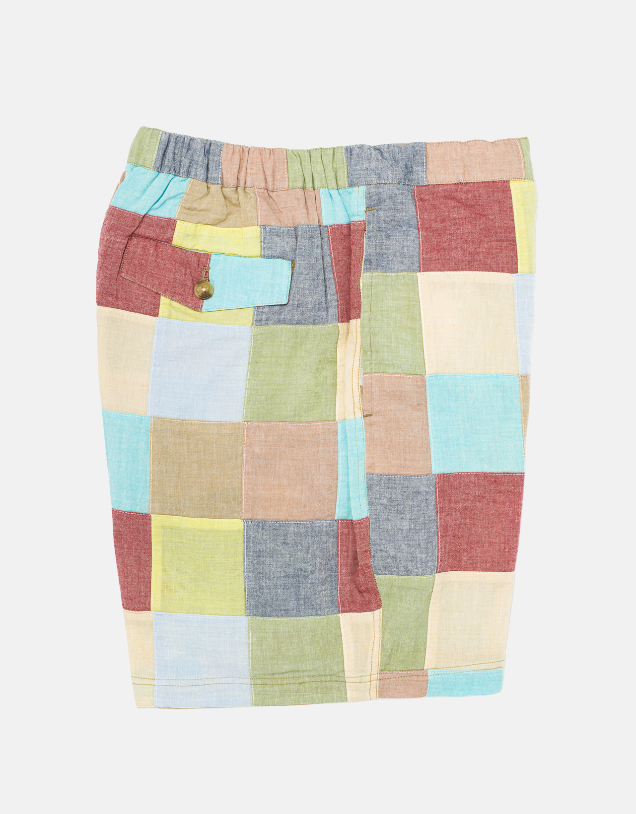 Patchwork Chambray Swim Trunks