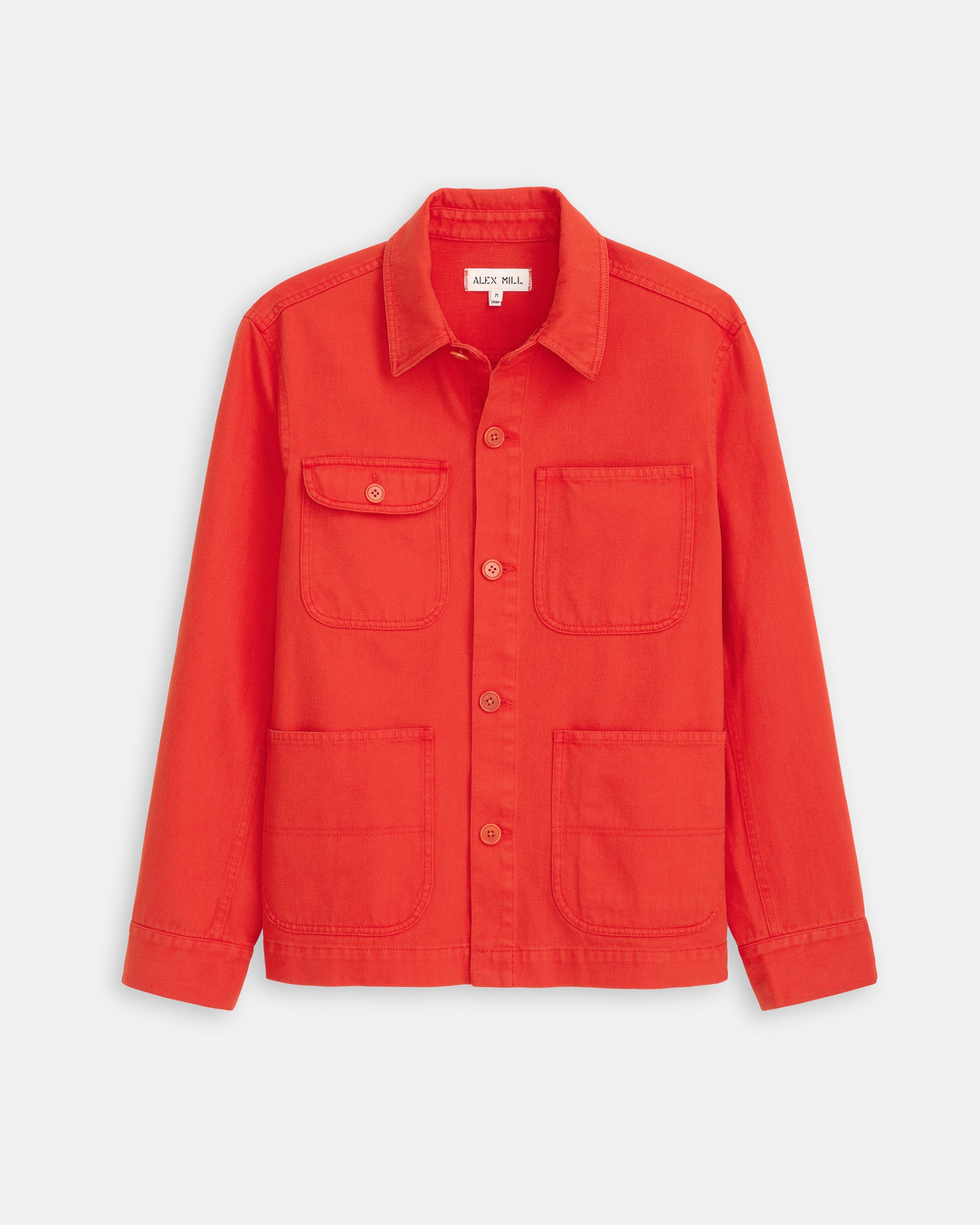 Orange Garment Dyed Recycled Denim Work Jacket