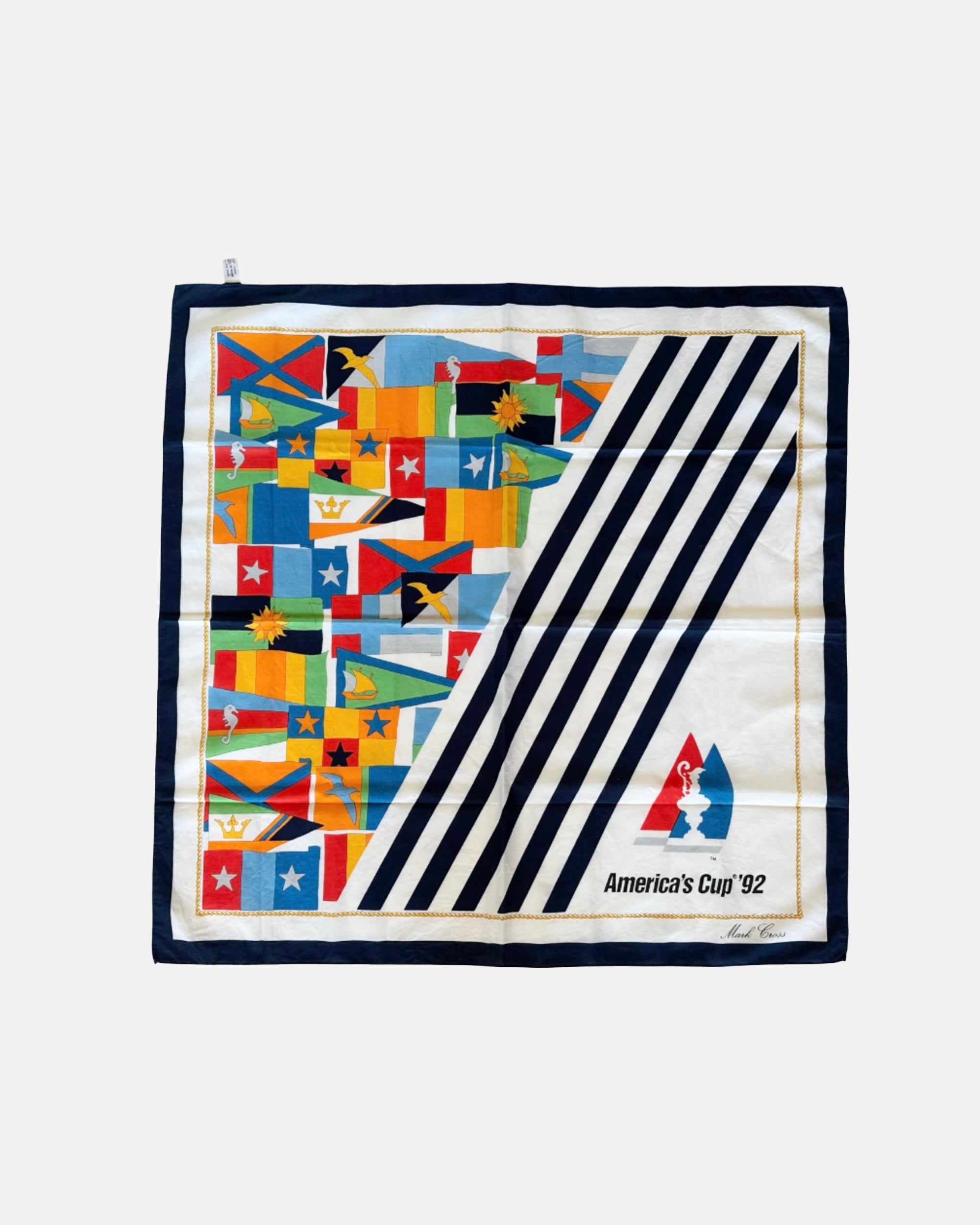 Vintage Mark Cross America's Cup 1992 Cotton Scarf