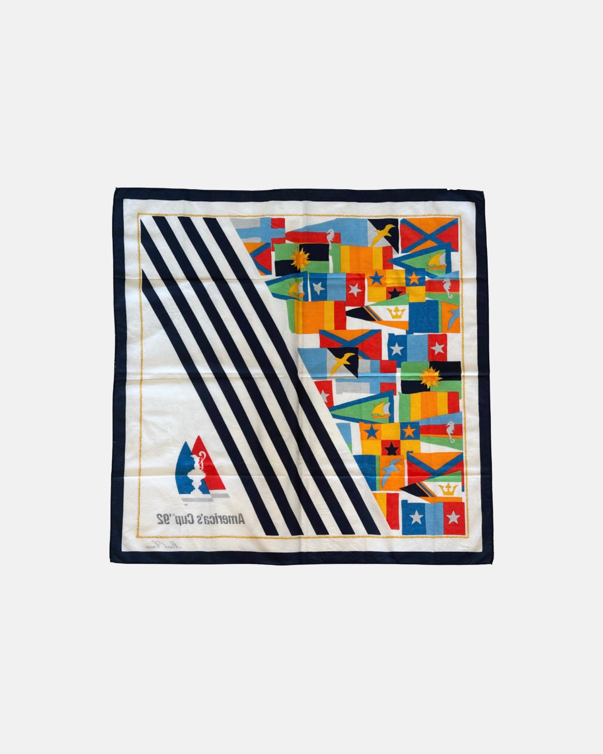 Vintage Mark Cross America's Cup 1992 Cotton Scarf