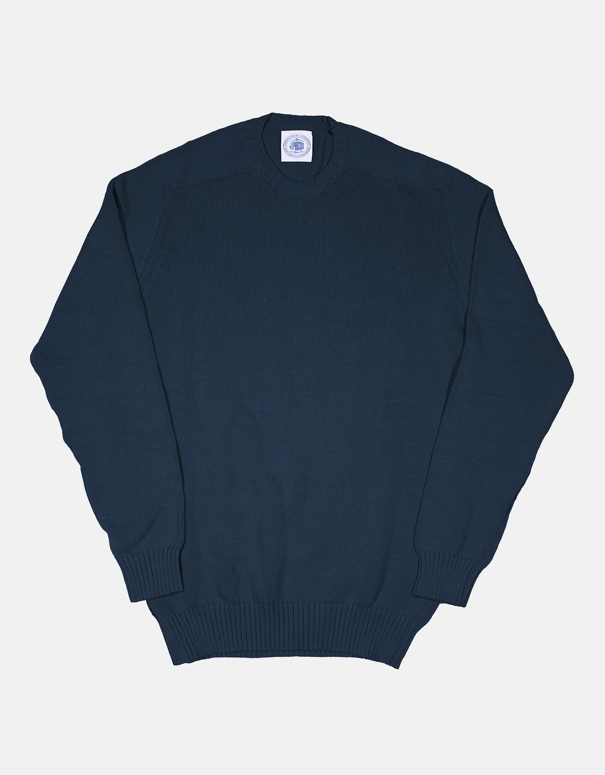 Made-in-Scotland Navy Cotton Crewneck Sweater
