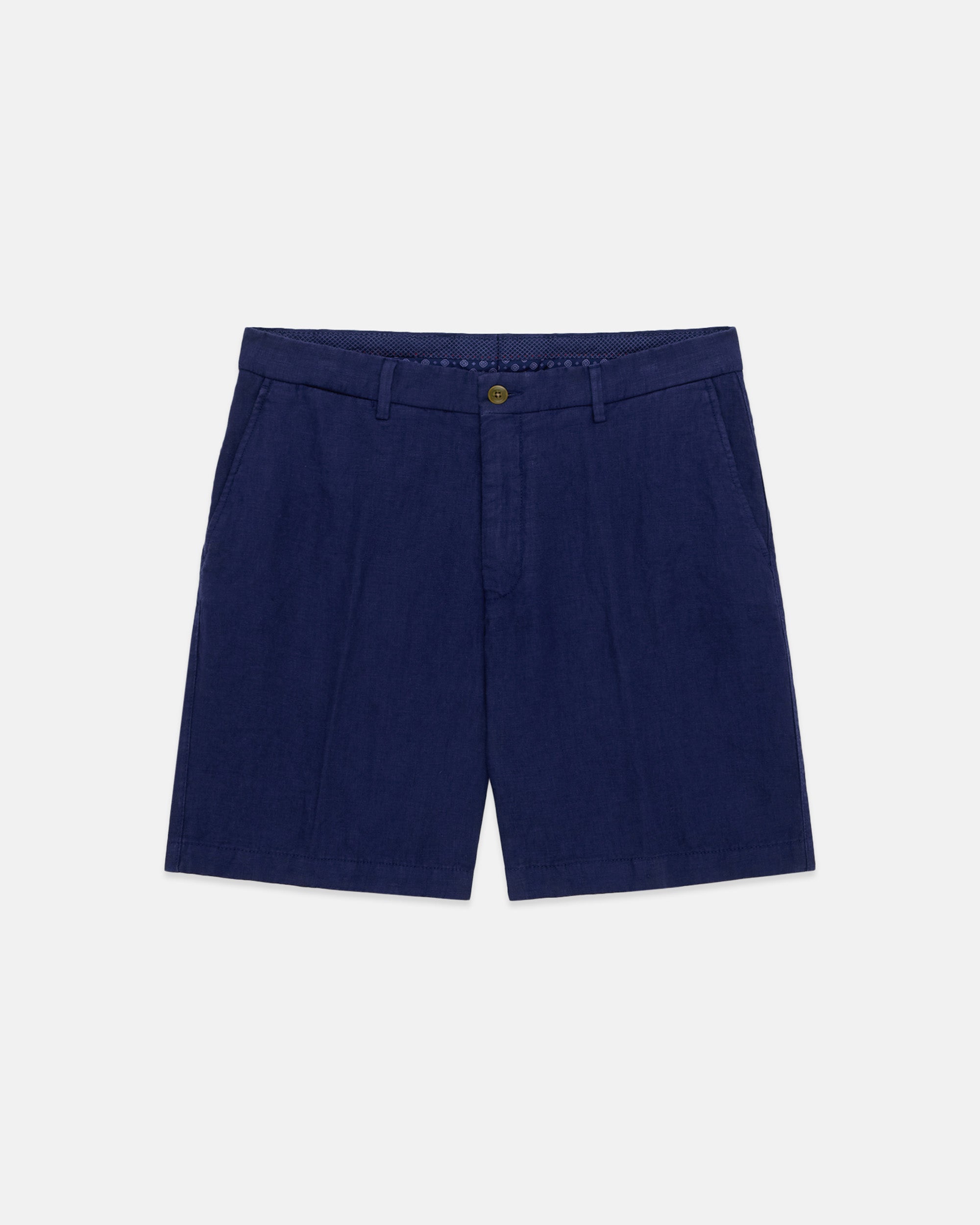 Navy Linen Shorts