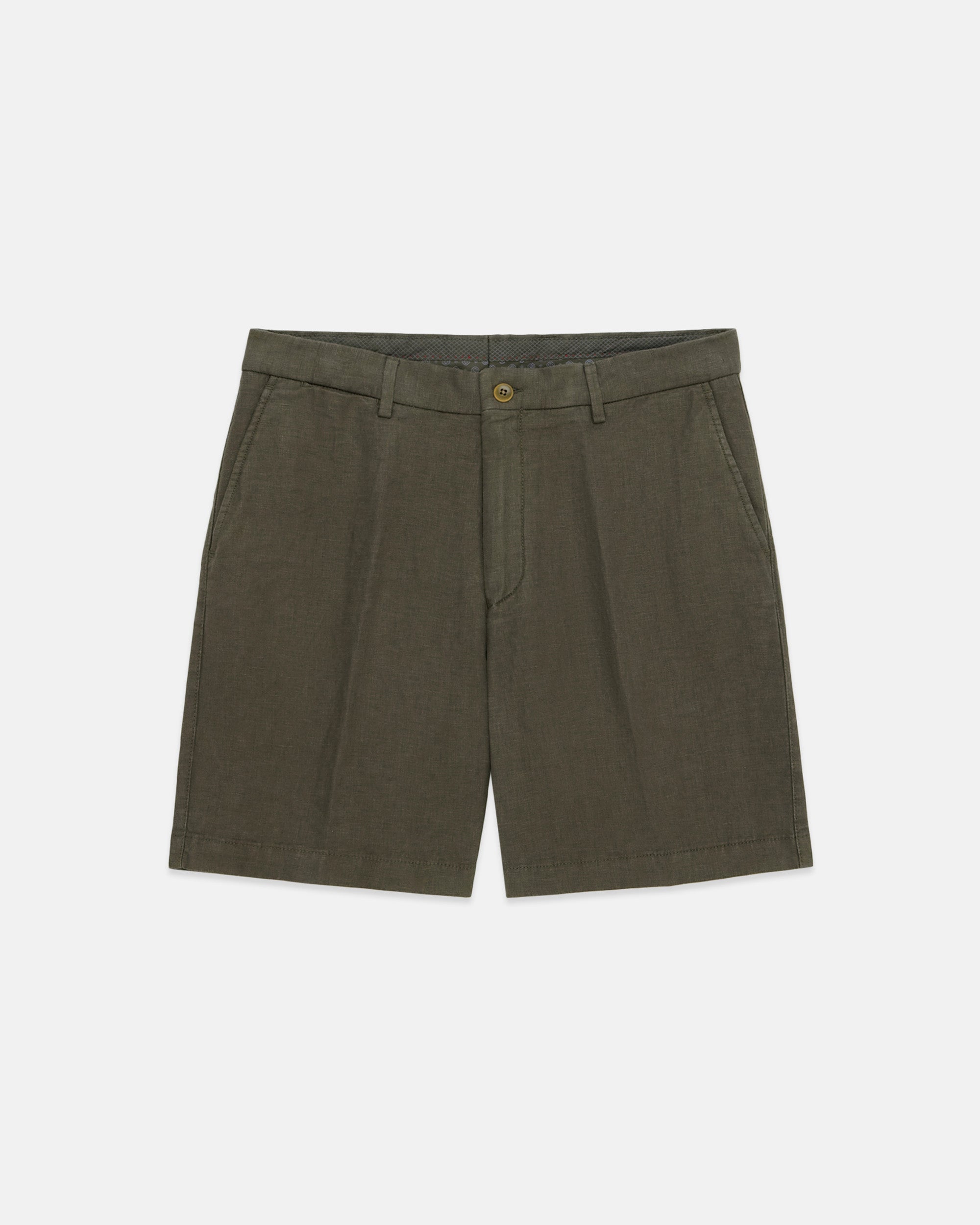 Olive Linen Shorts