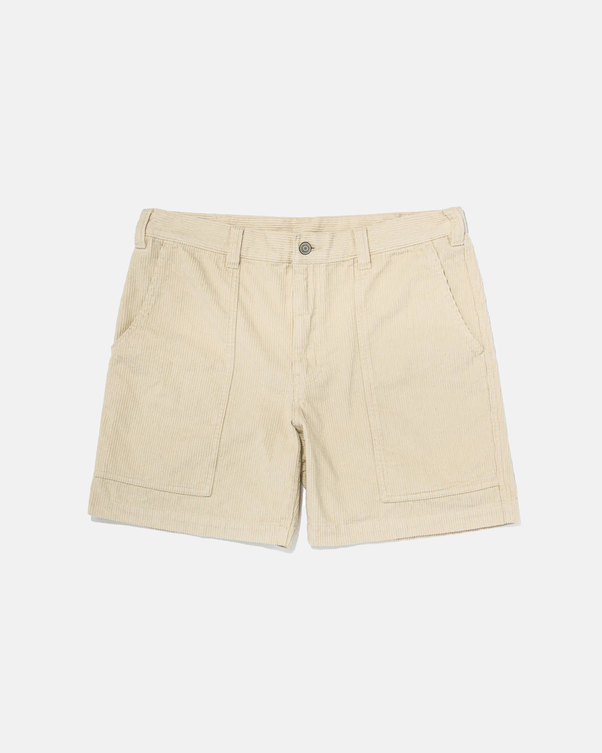 Cream Corduroy Shorts - Trim Fit