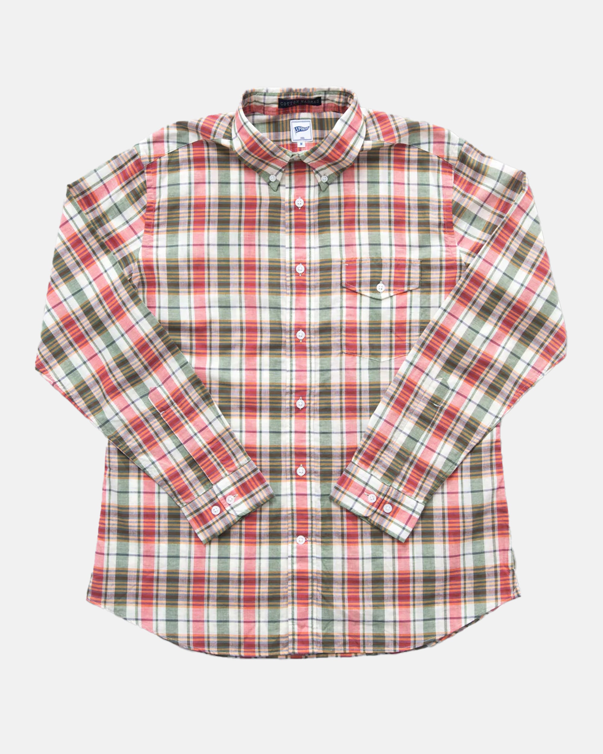 Trim Fit Madras Button Down Sport Shirt