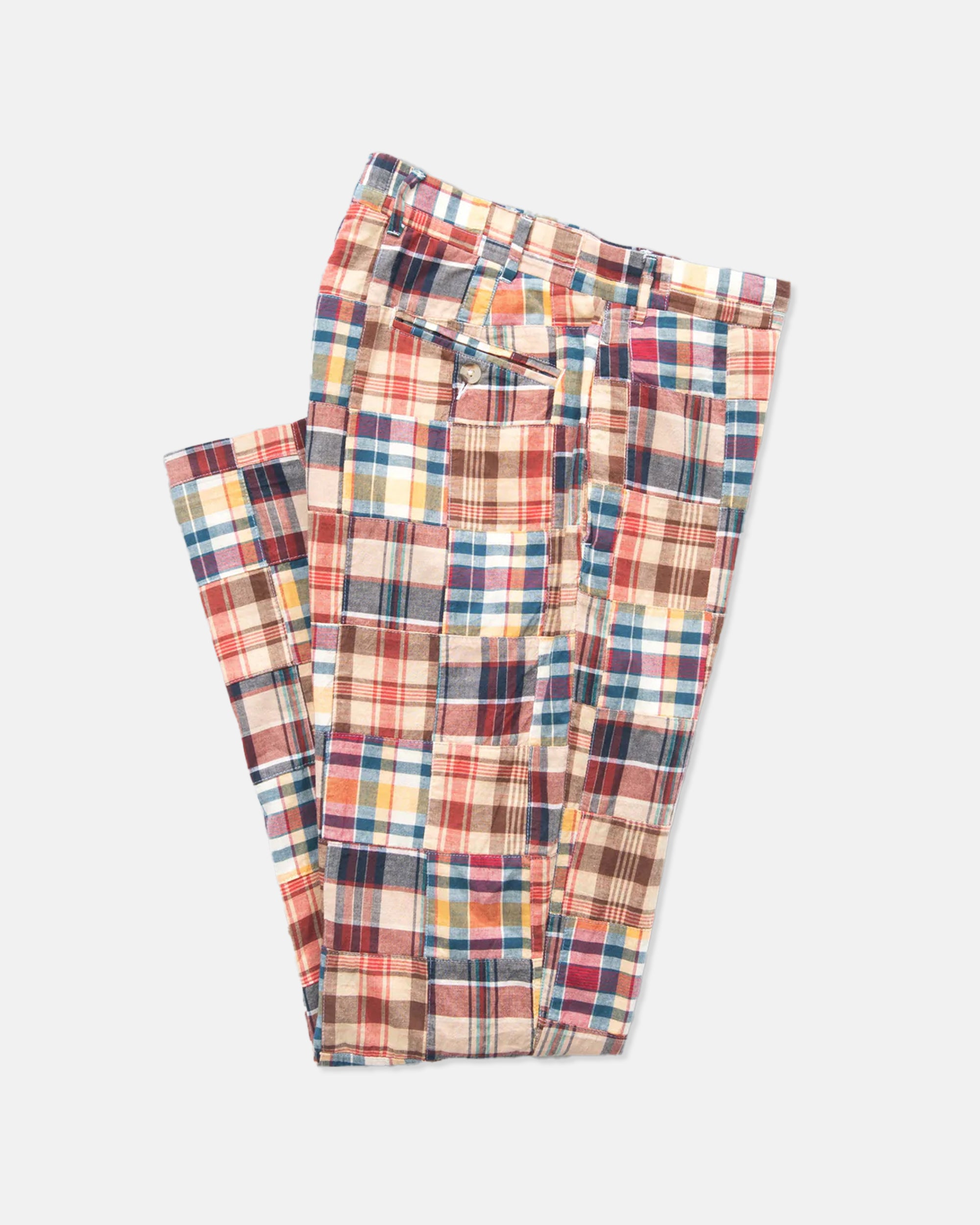 Patchwork Madras Trouser - Trim Fit