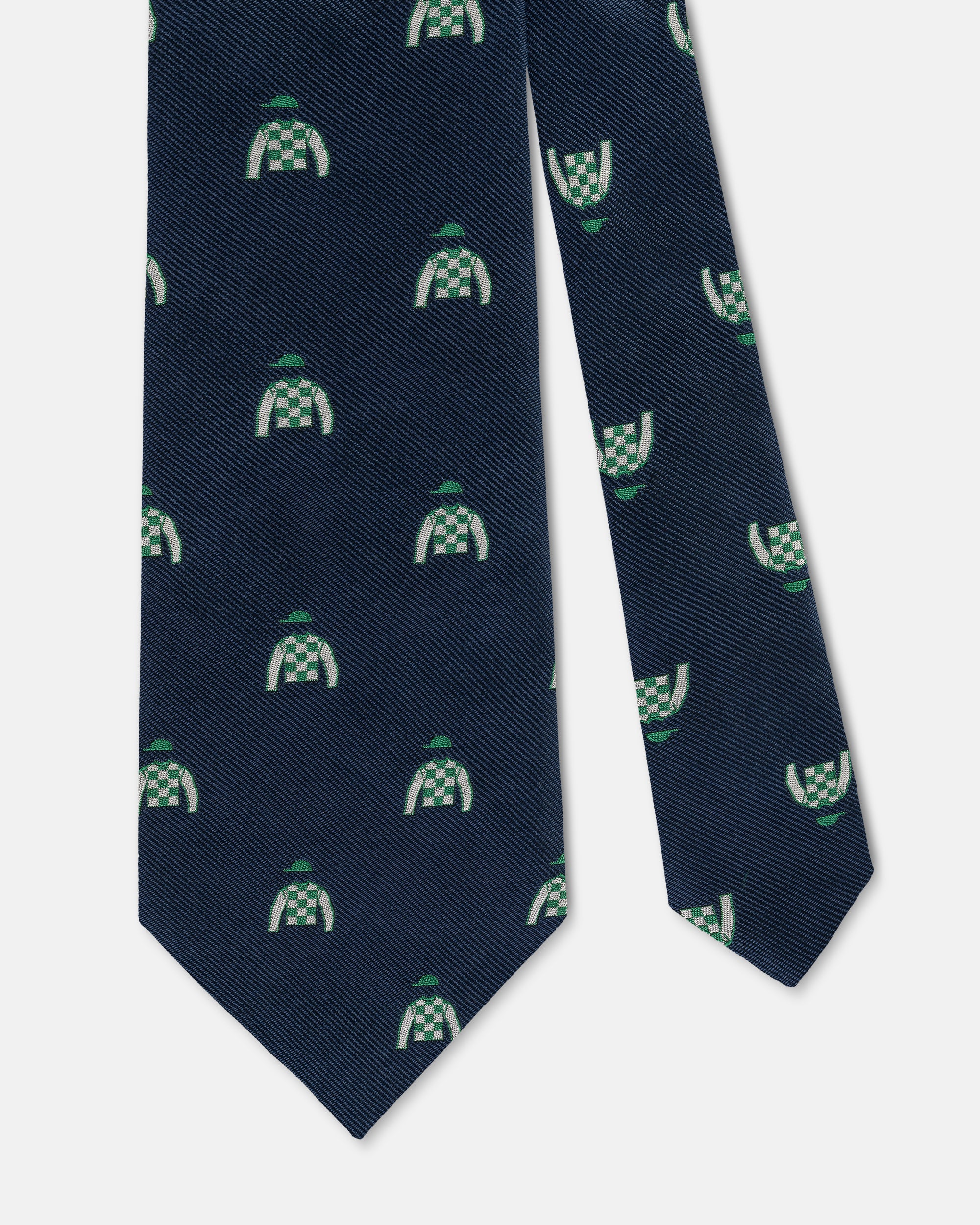 Made-in-USA Navy Jockey Silk Club Tie
