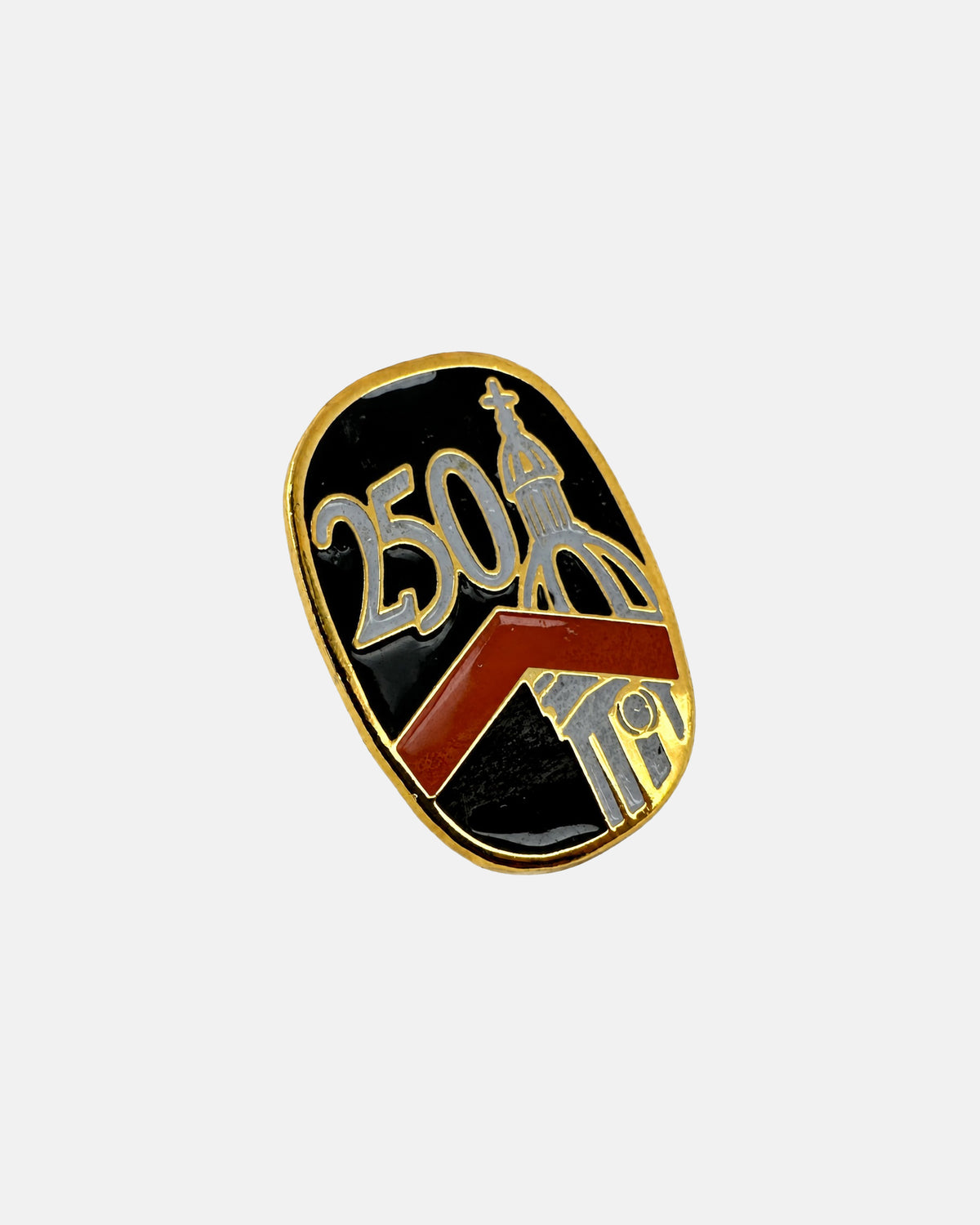 Vintage Princeton University 250th Anniversary Nassau Hall Enamel Lapel Pin
