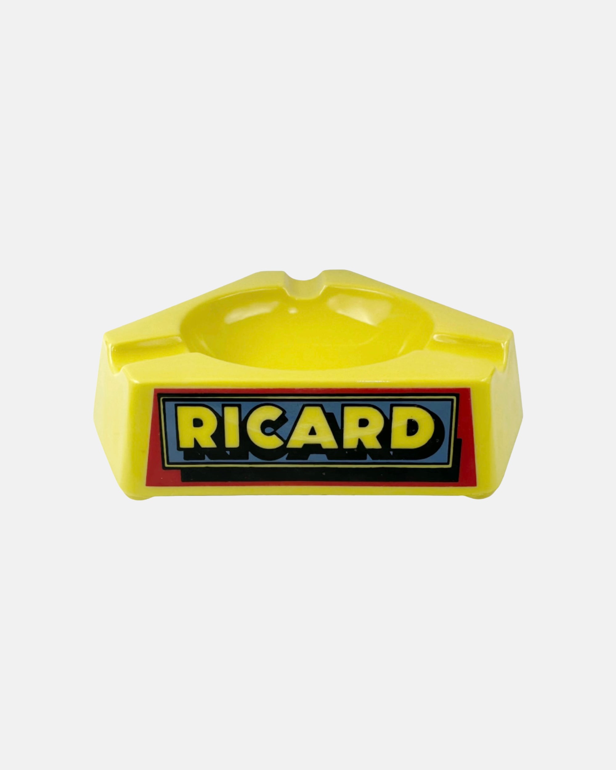 Vintage Ricard Liqueur Yellow Ceramic Ashtray