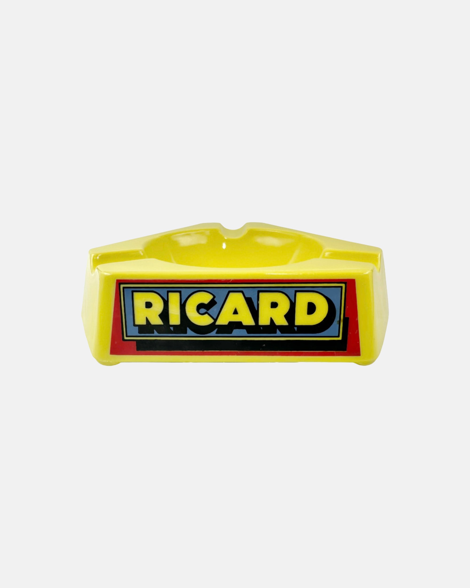 Vintage Ricard Liqueur Yellow Ceramic Ashtray