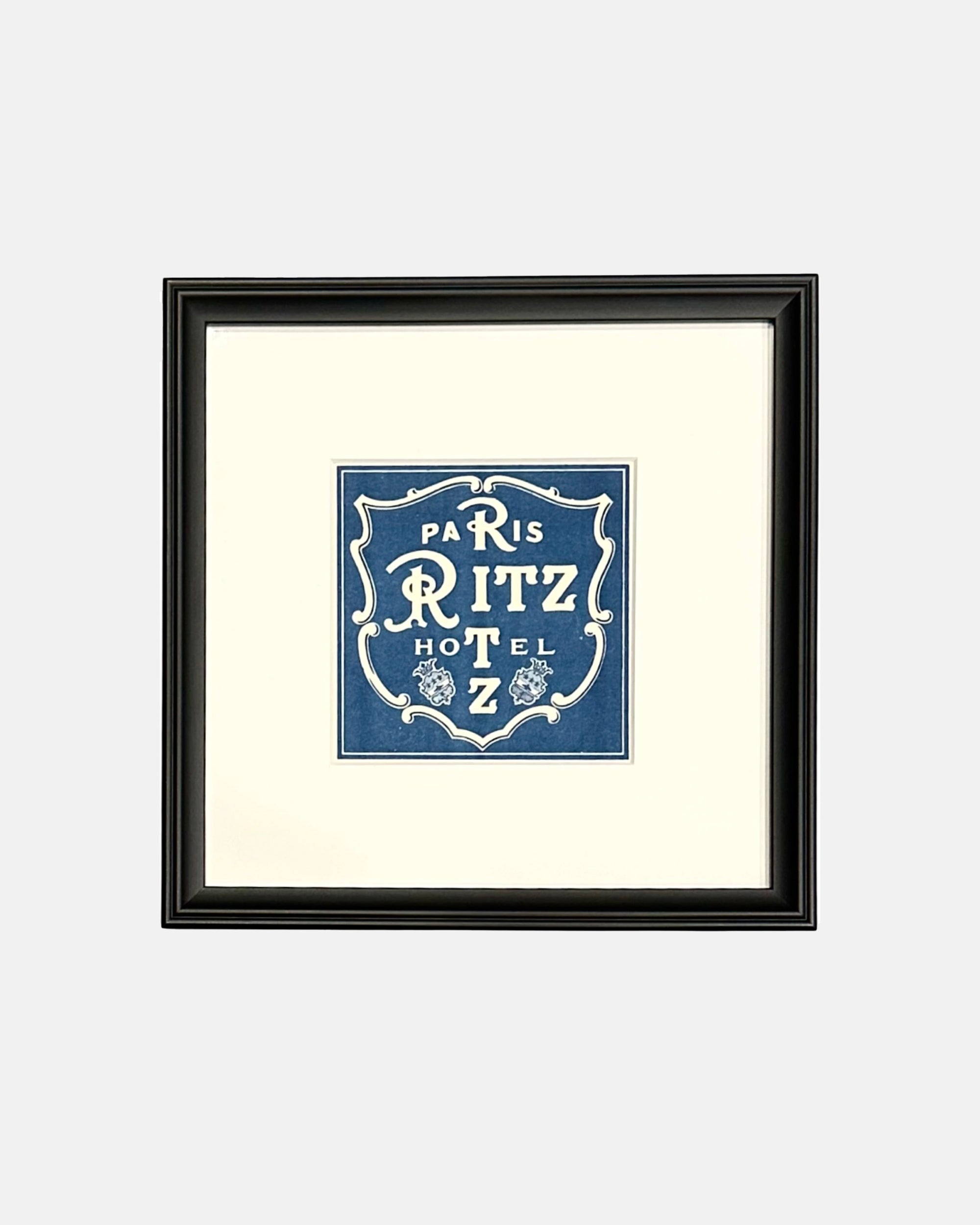 Vintage Hotel Ritz Paris Framed Luggage Label