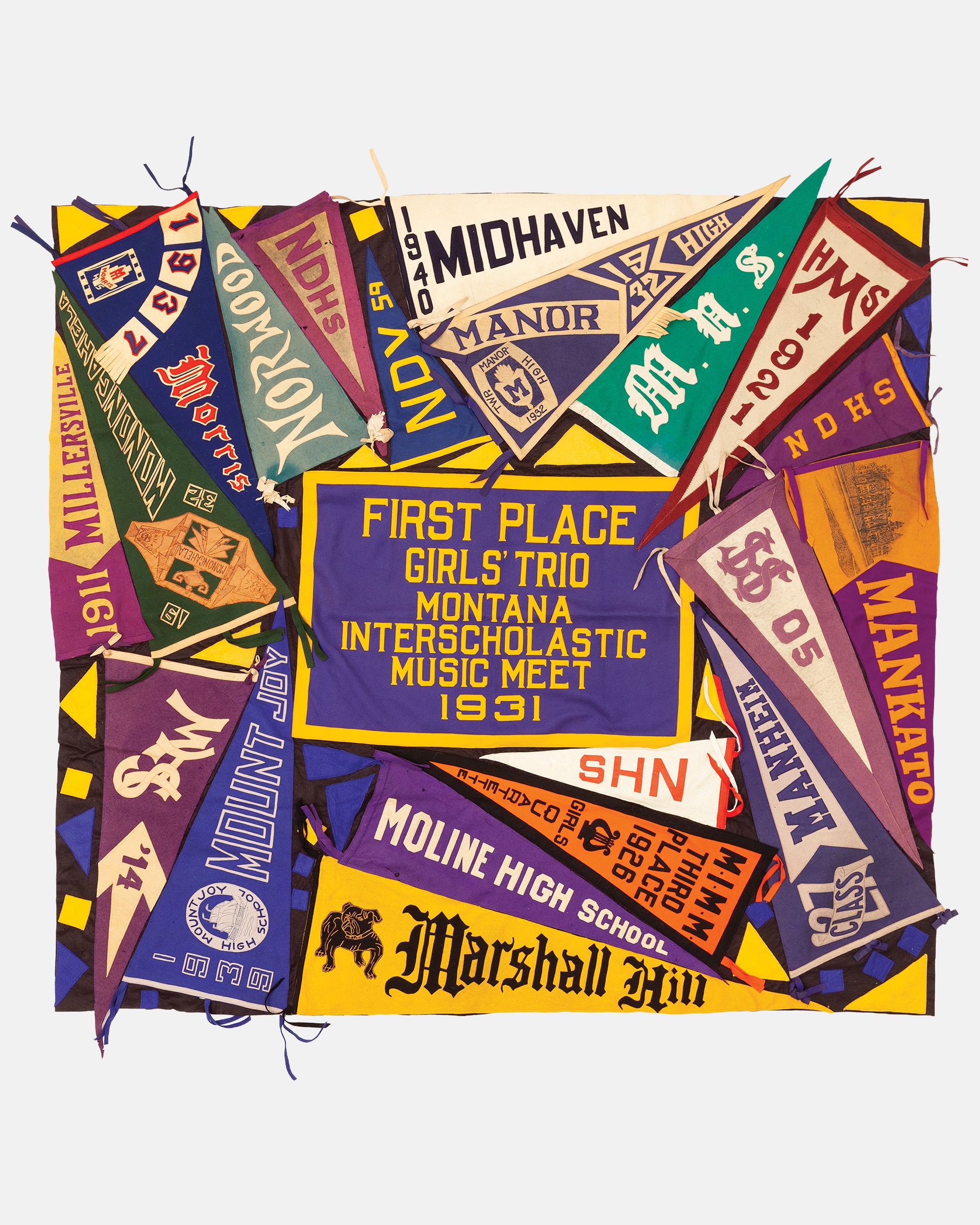 Vintage Pennant Quilt - Schools #12