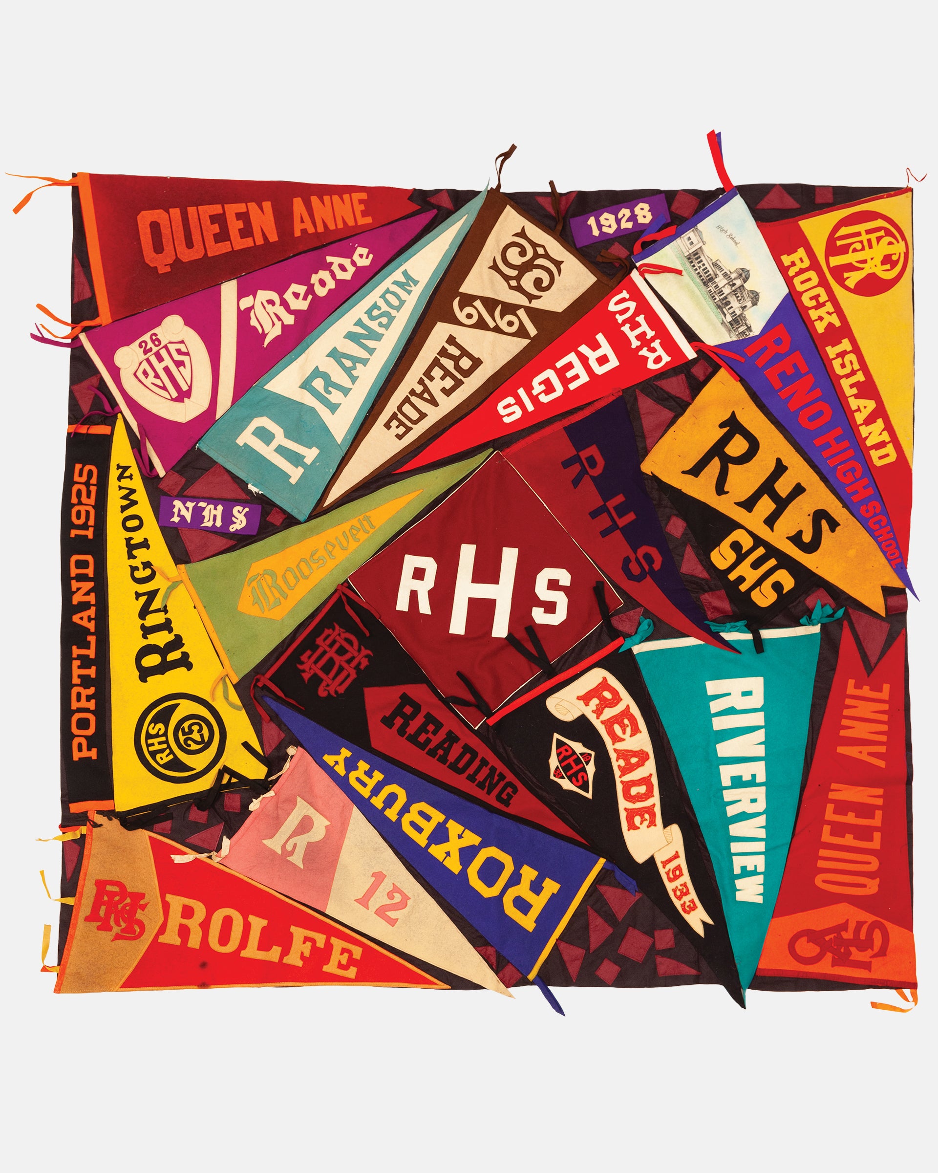 Vintage Pennant Quilt - Schools #16