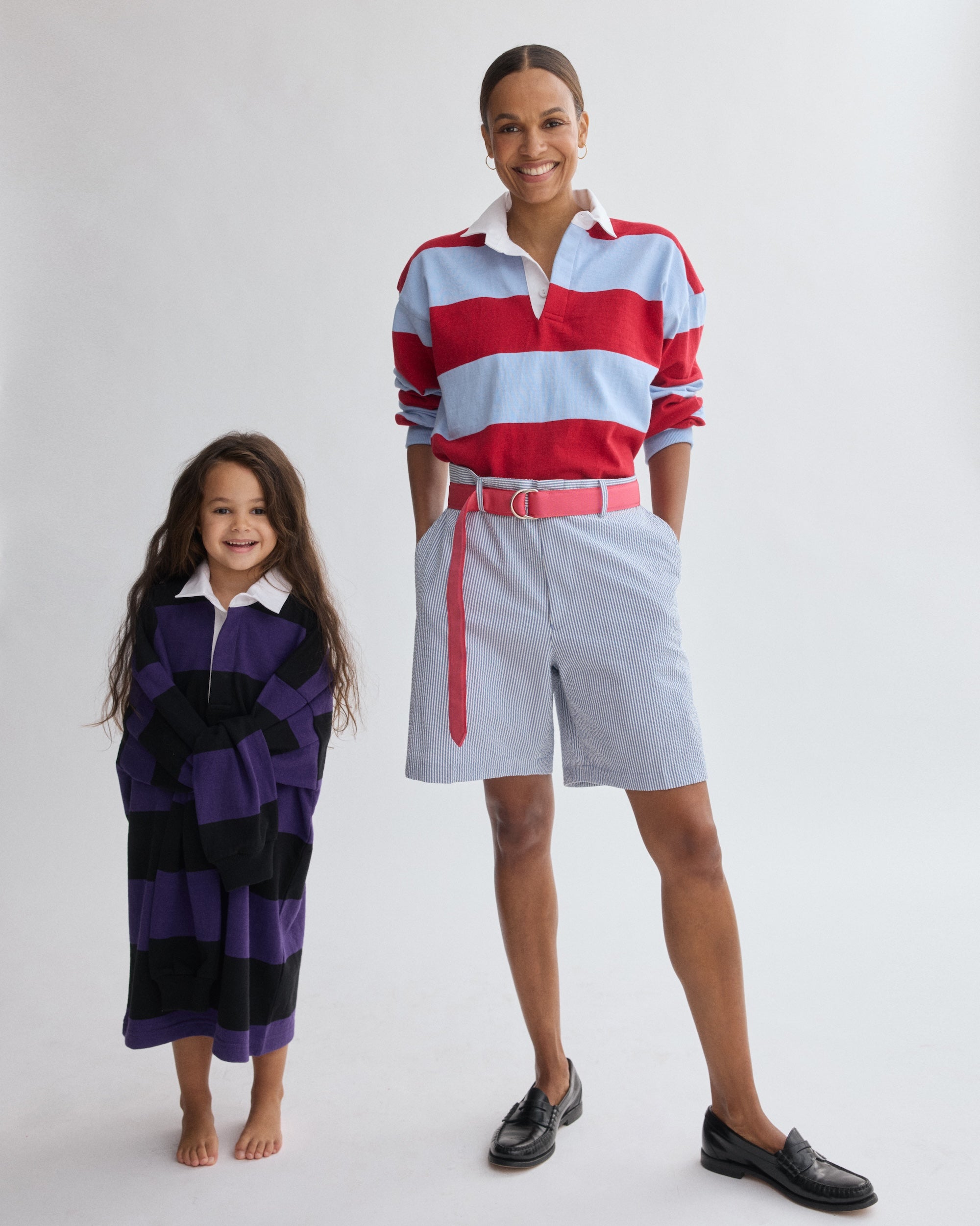 Made-in-USA Light Blue & Red Guard Stripe Rugby