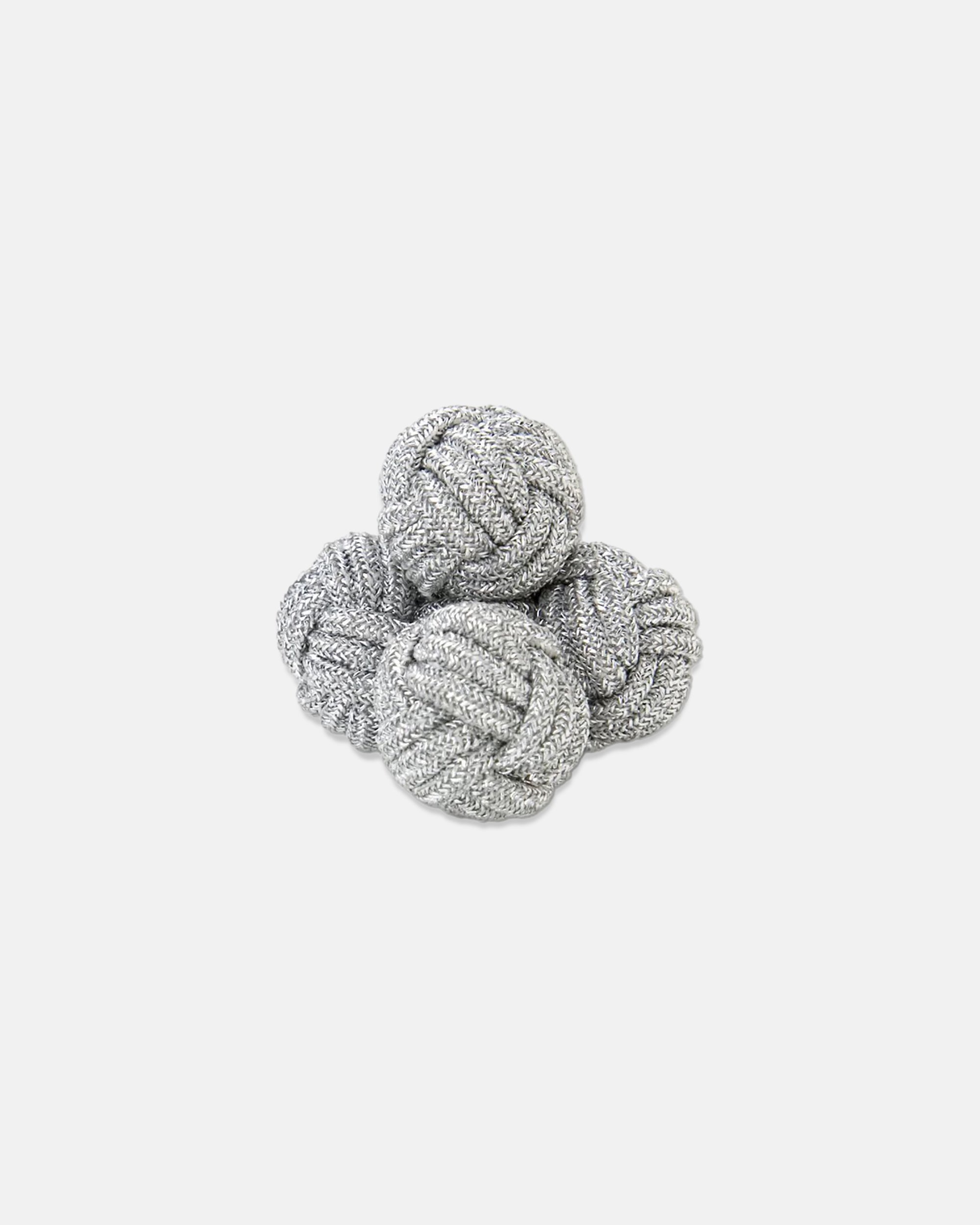 Silver Monkey's Fist Silk Knot Cufflinks