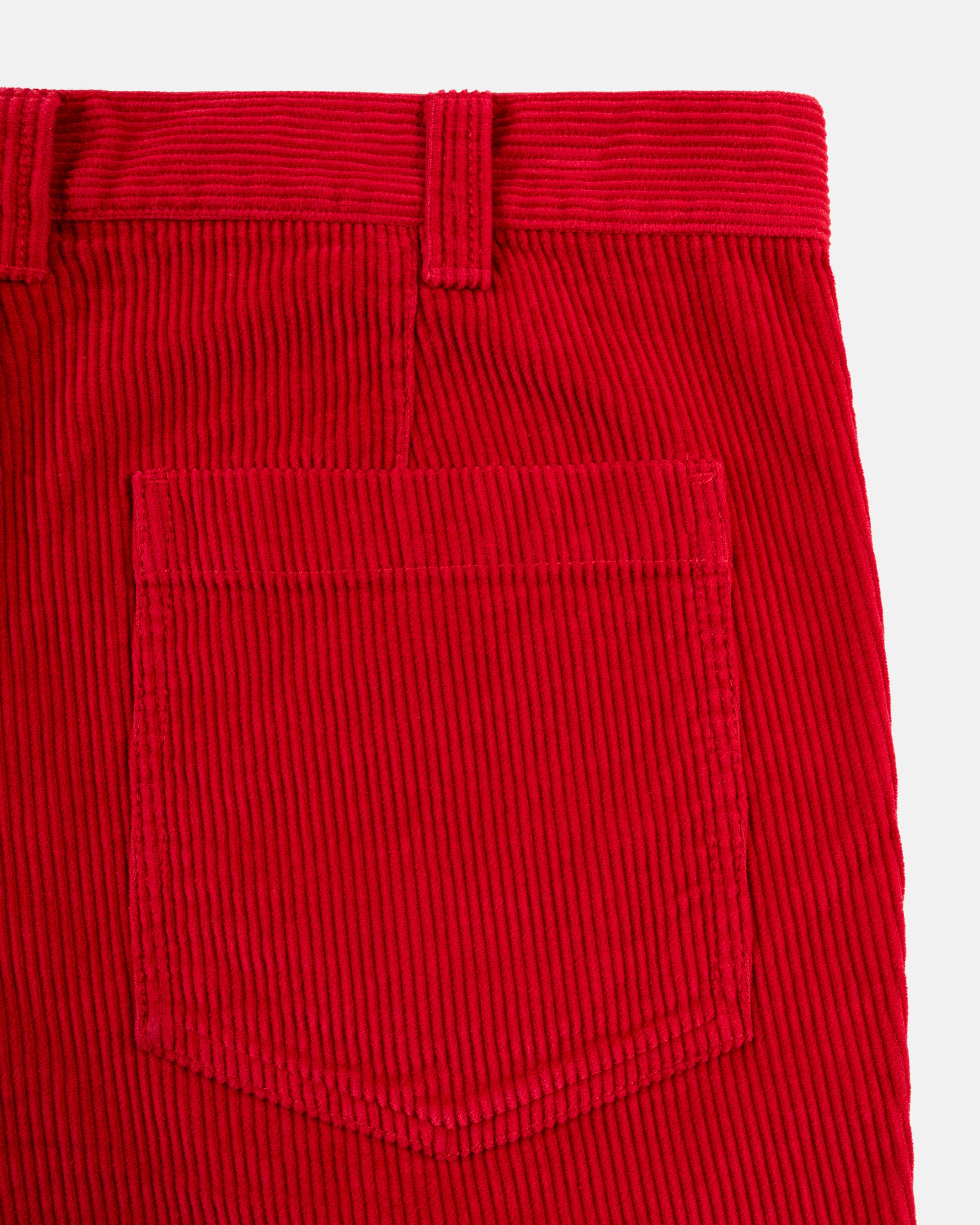 Red Wide-Wale Cotton Corduroy Shorts - Trim Fit