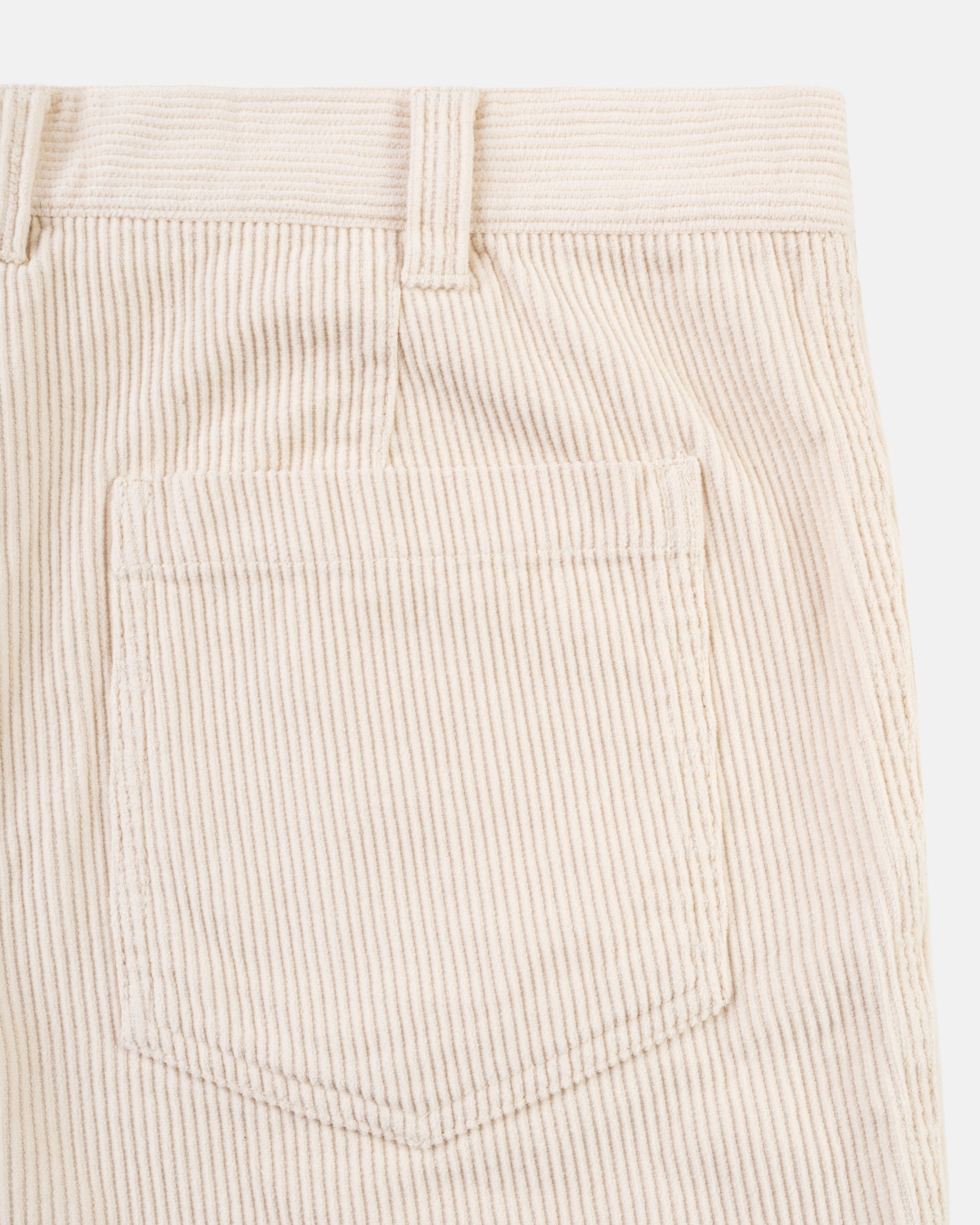 White Wide-Wale Cotton Corduroy Shorts - Trim Fit