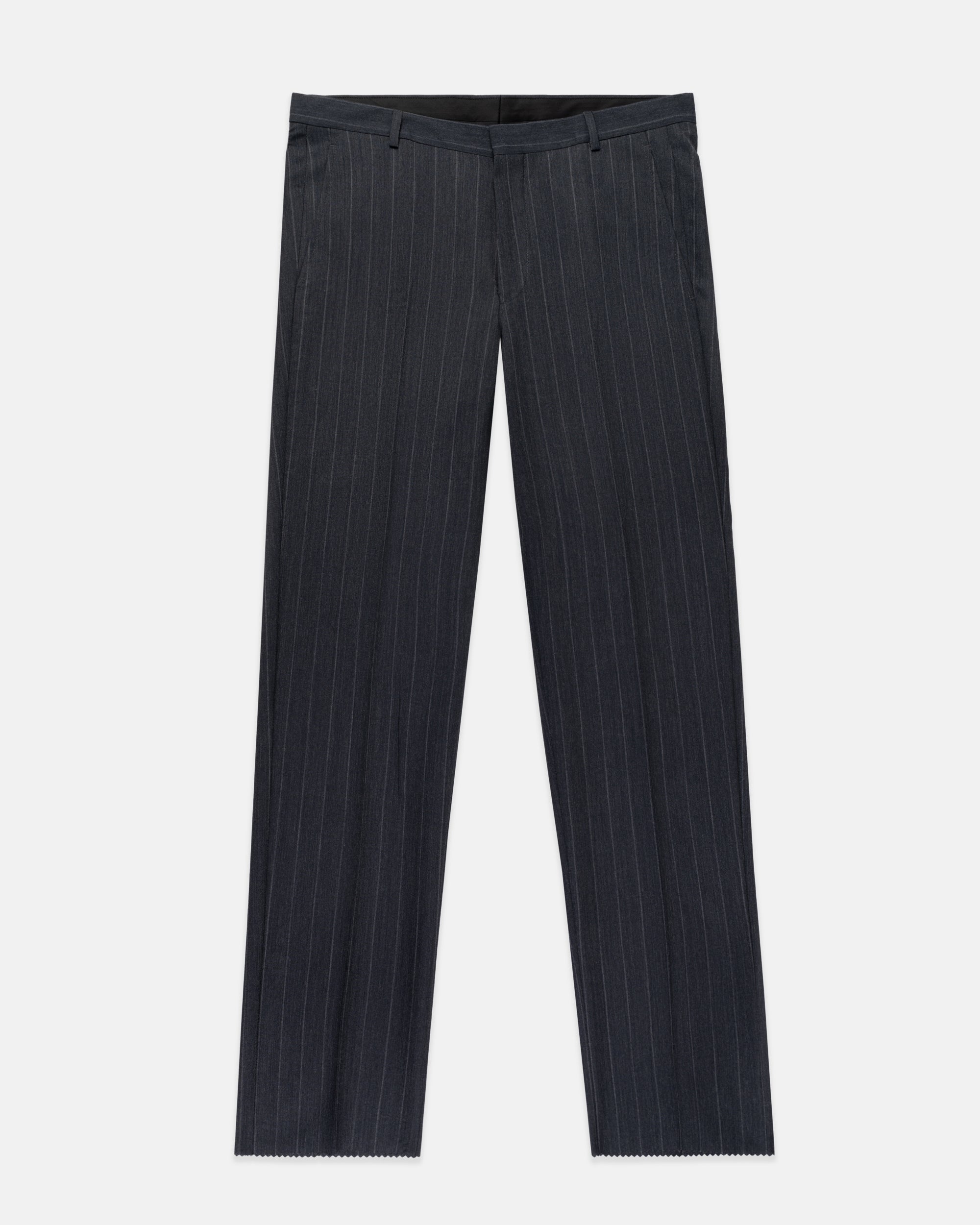 Made-in-USA Fox Brothers Charcoal Chalk Stripe Double-Breasted Suit