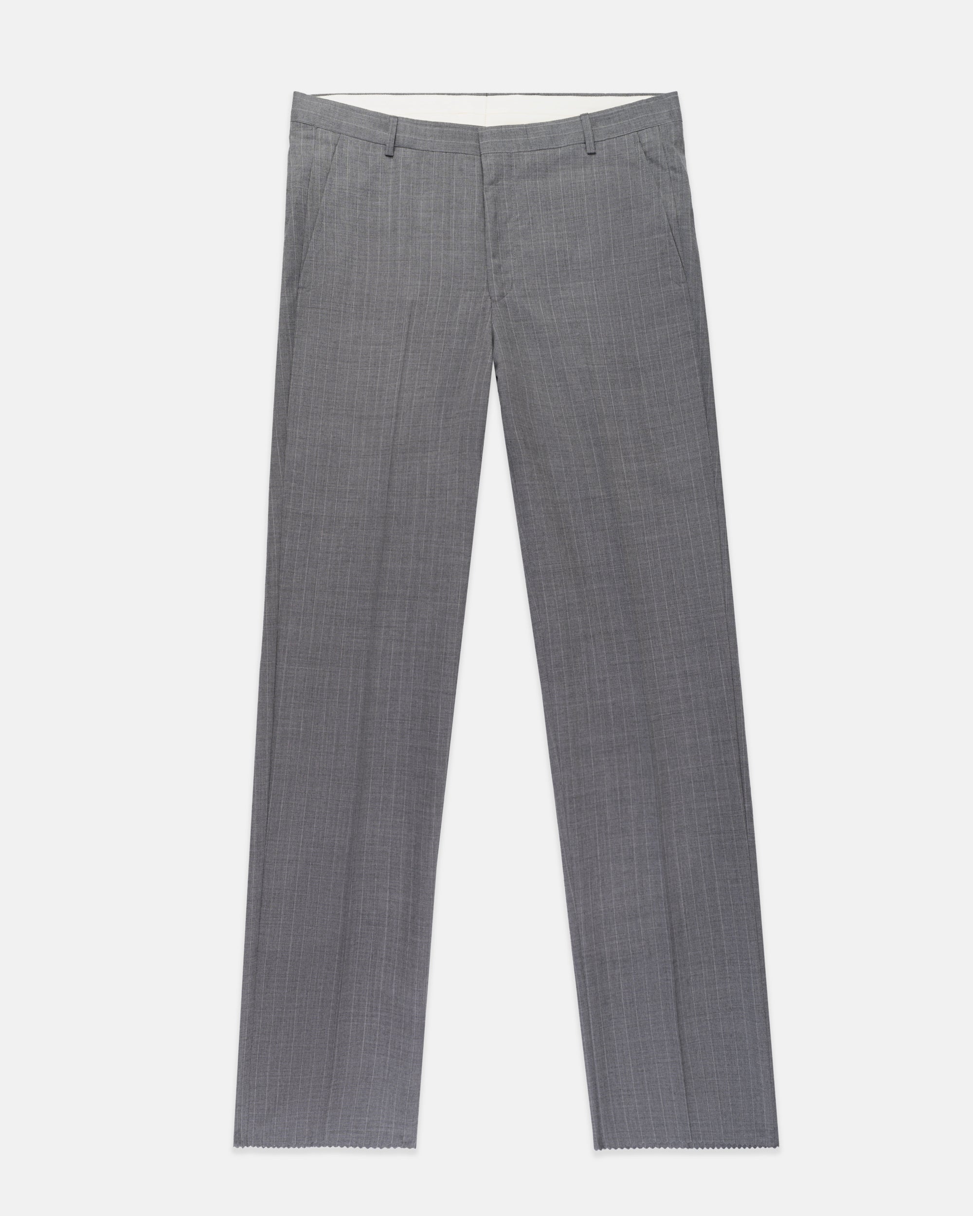 Made-in-USA Fox Brothers Light Grey Bead Stripe Suit