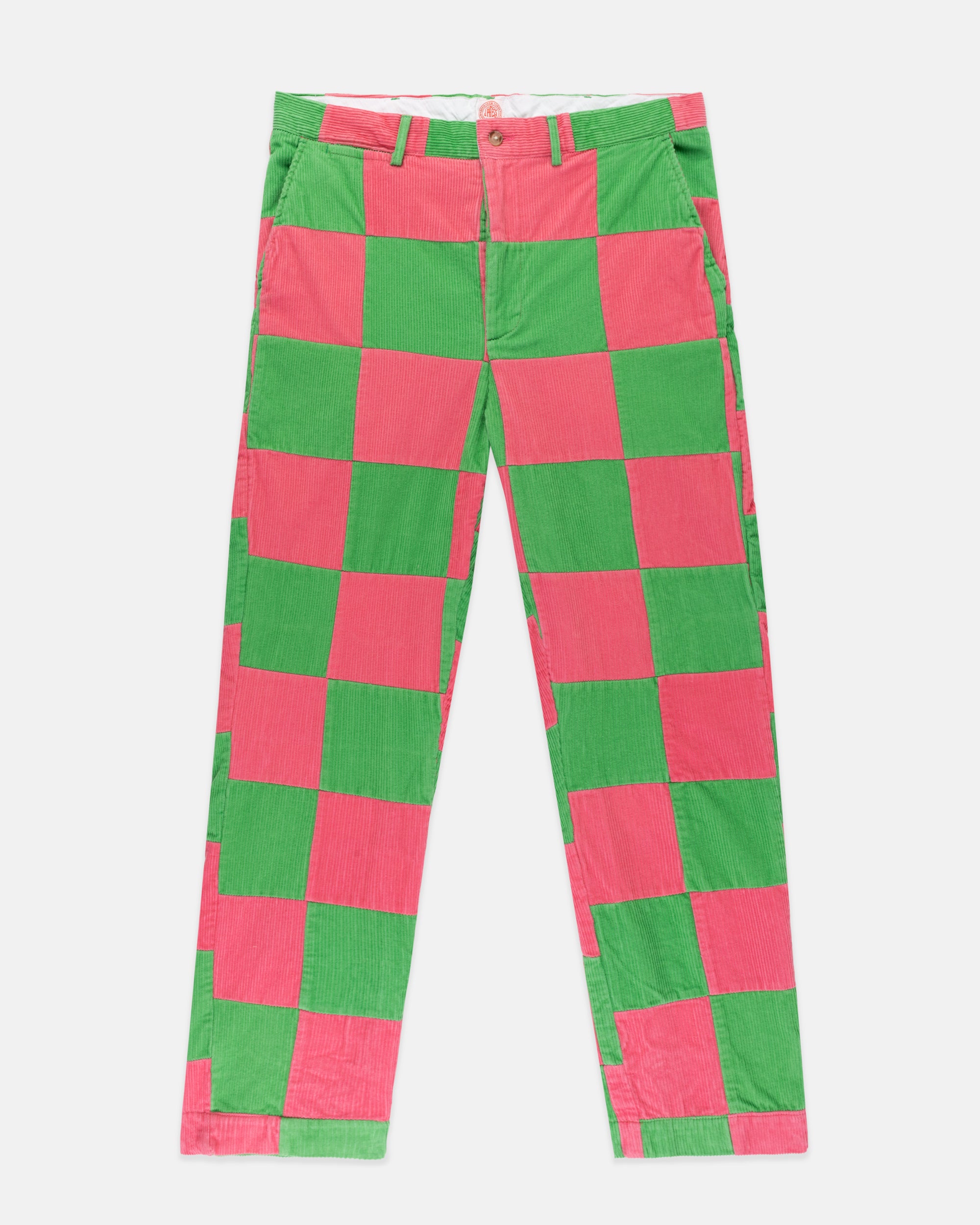 Pink & Green Patchwork Corduroy Pant