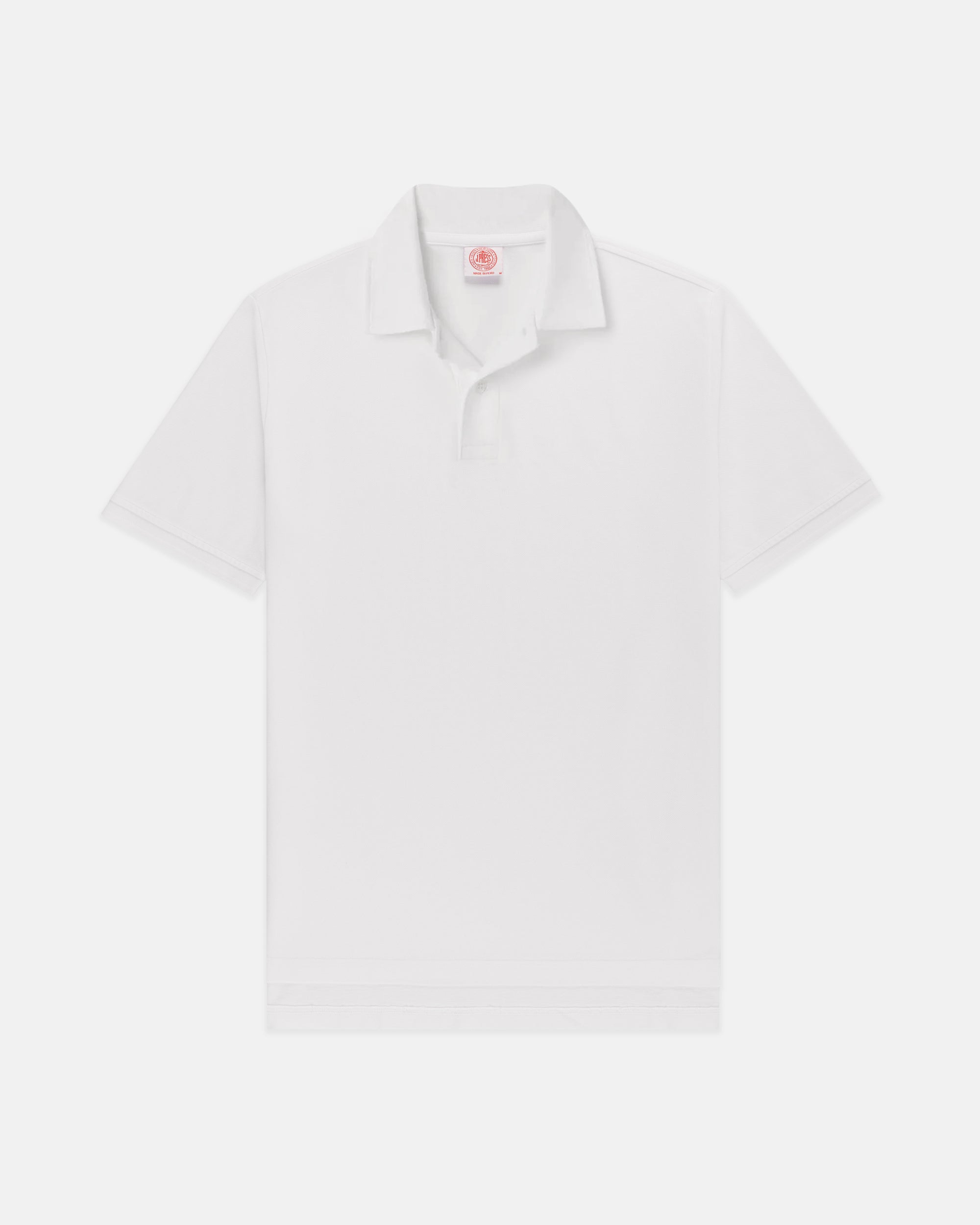 White Cotton Pique Polo